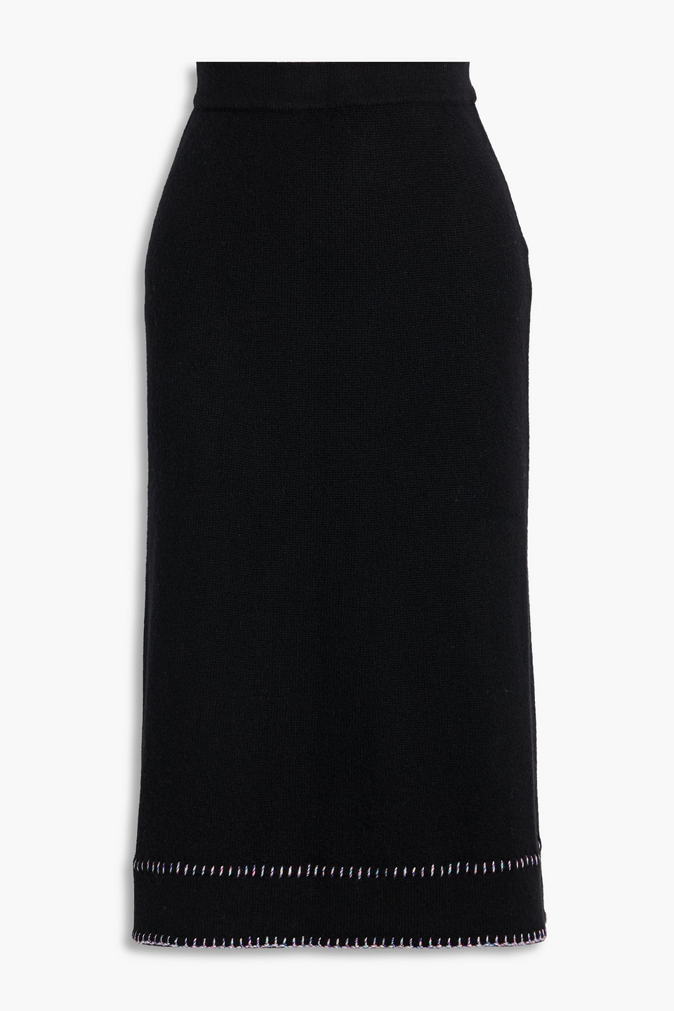 Lisa Yang Adele Embroidered Cashmere Midi Skirt In Black