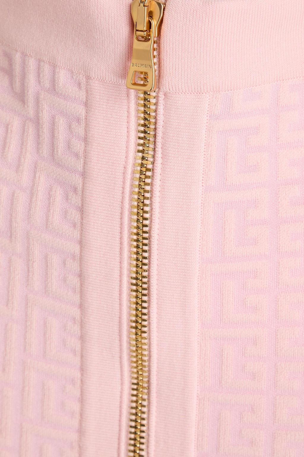 BALMAIN Jacquard-knit wool-blend mini skirt