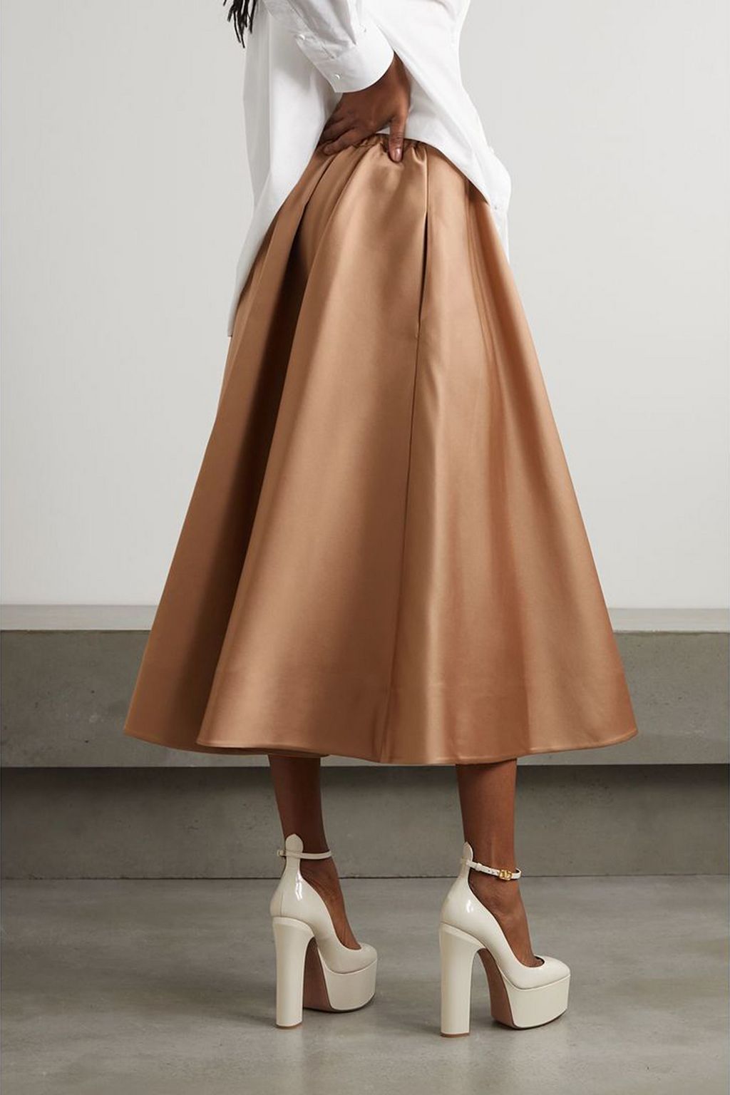VALENTINO GARAVANI Duchesse-satin midi skirt