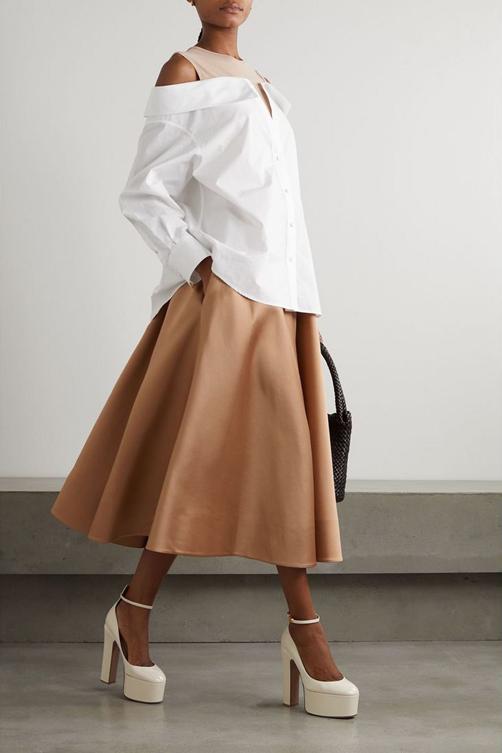 VALENTINO GARAVANI Duchesse-satin midi skirt