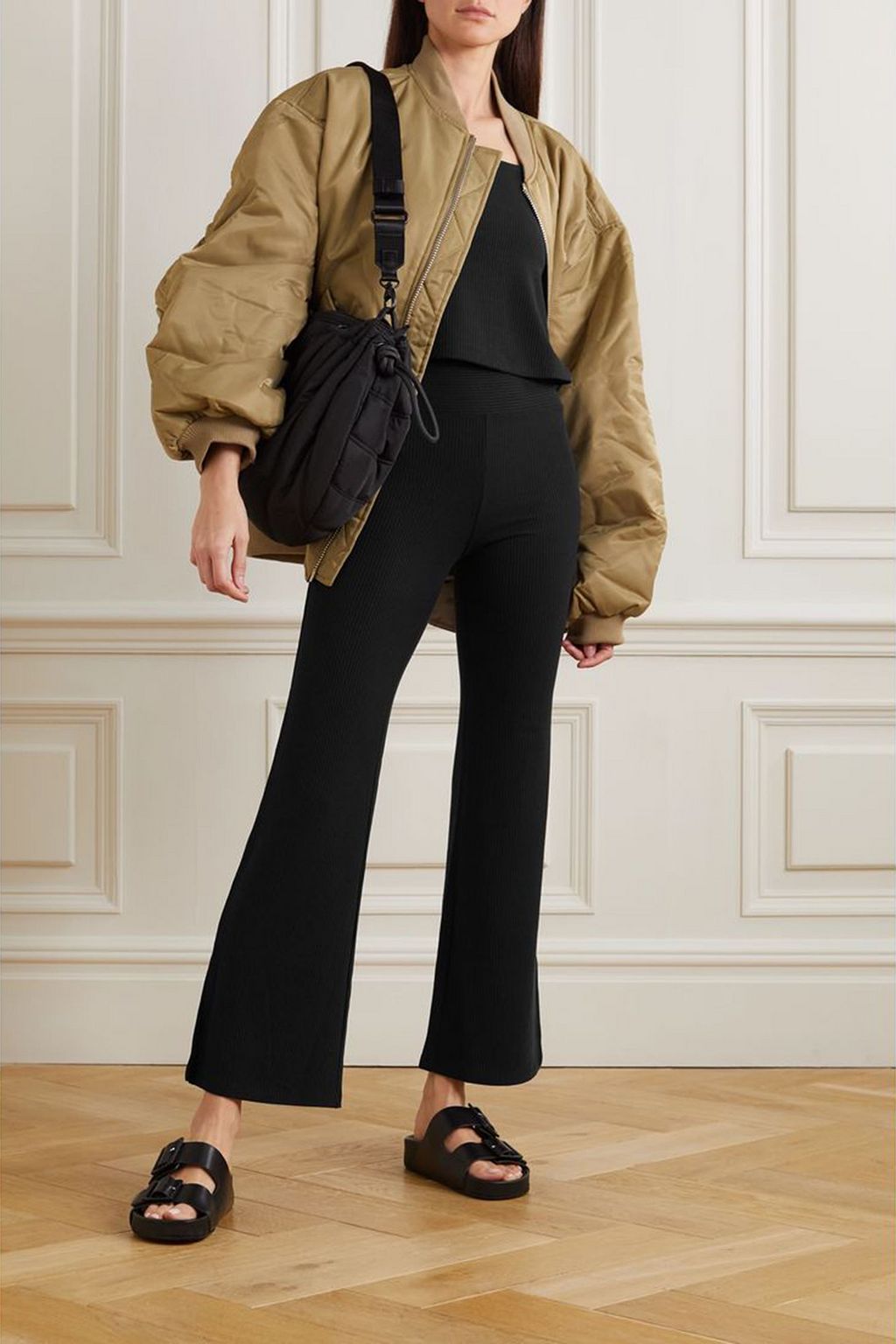 YEAR OF OURS Flight ribbed stretch-TENCEL Lyocell flared pants