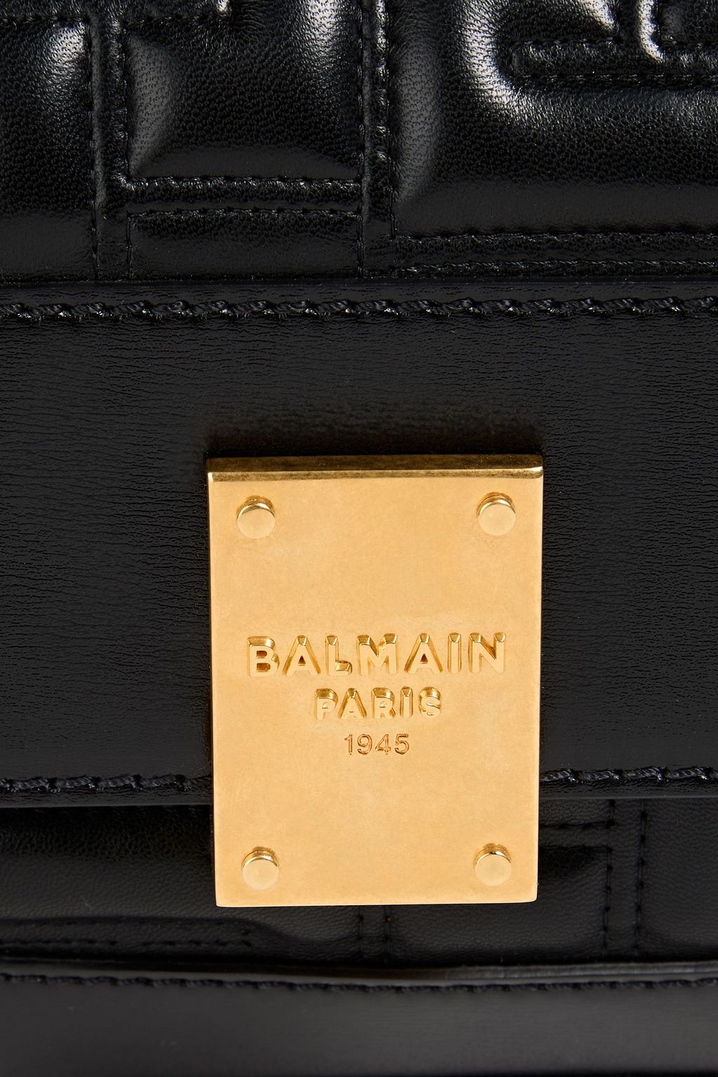 BALMAIN حقيبة كتف "1945 سوفت" من الجلد بتصميم مبطّن