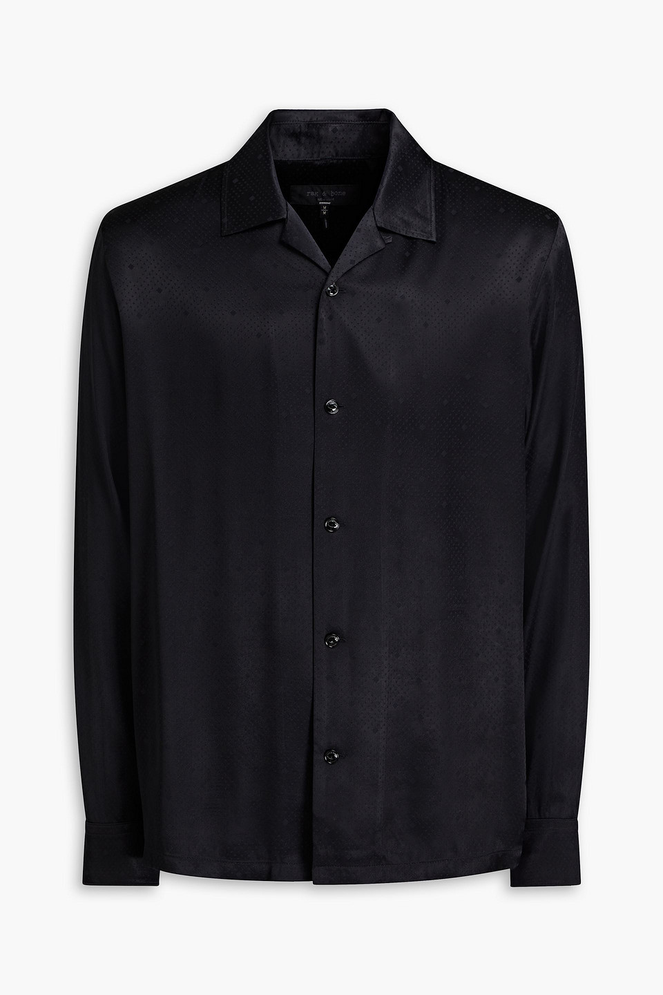 Rag & Bone Avery Satin-jacquard Shirt In Black