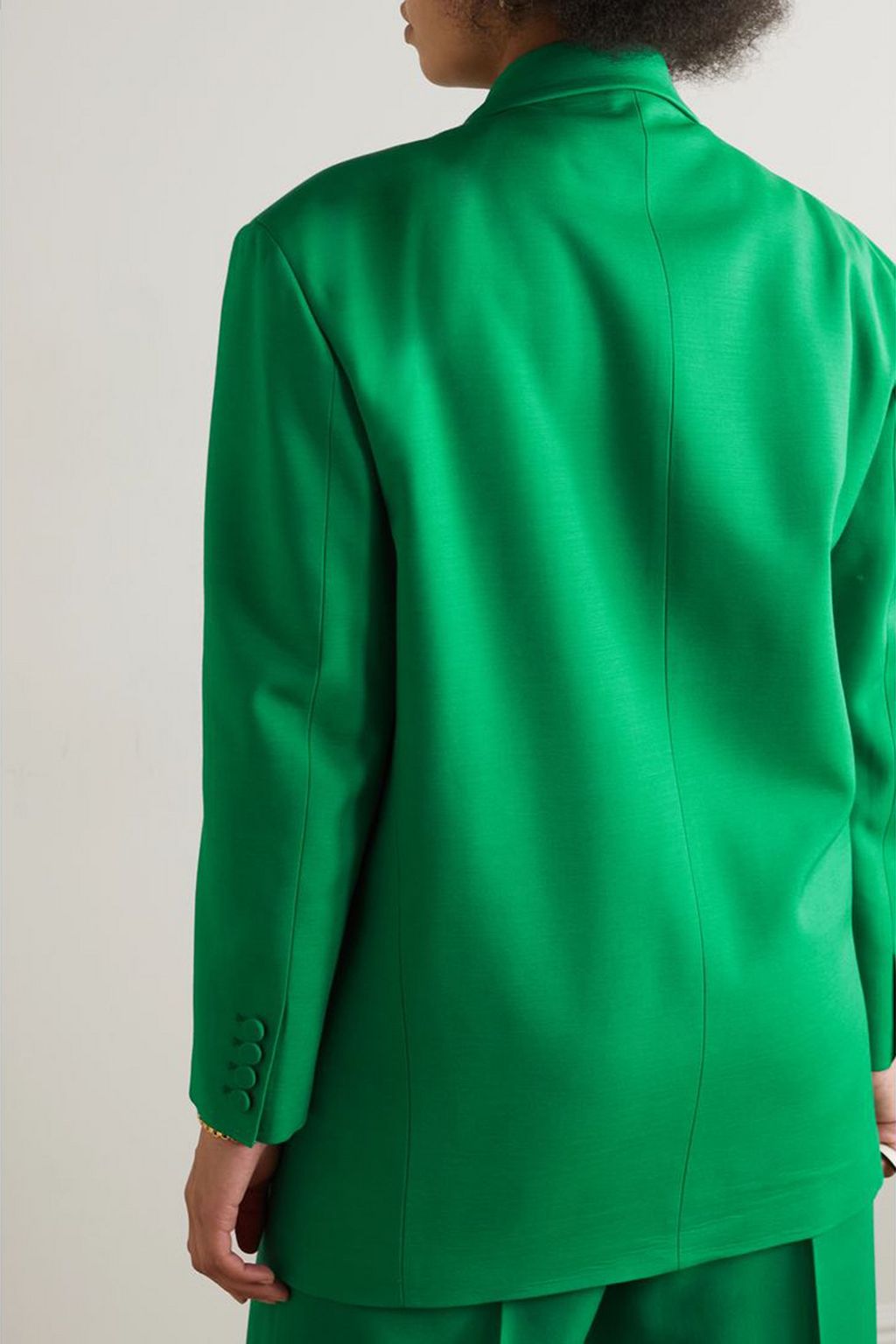 VALENTINO GARAVANI Oversized double-breasted wool and silk-blend crepe blazer