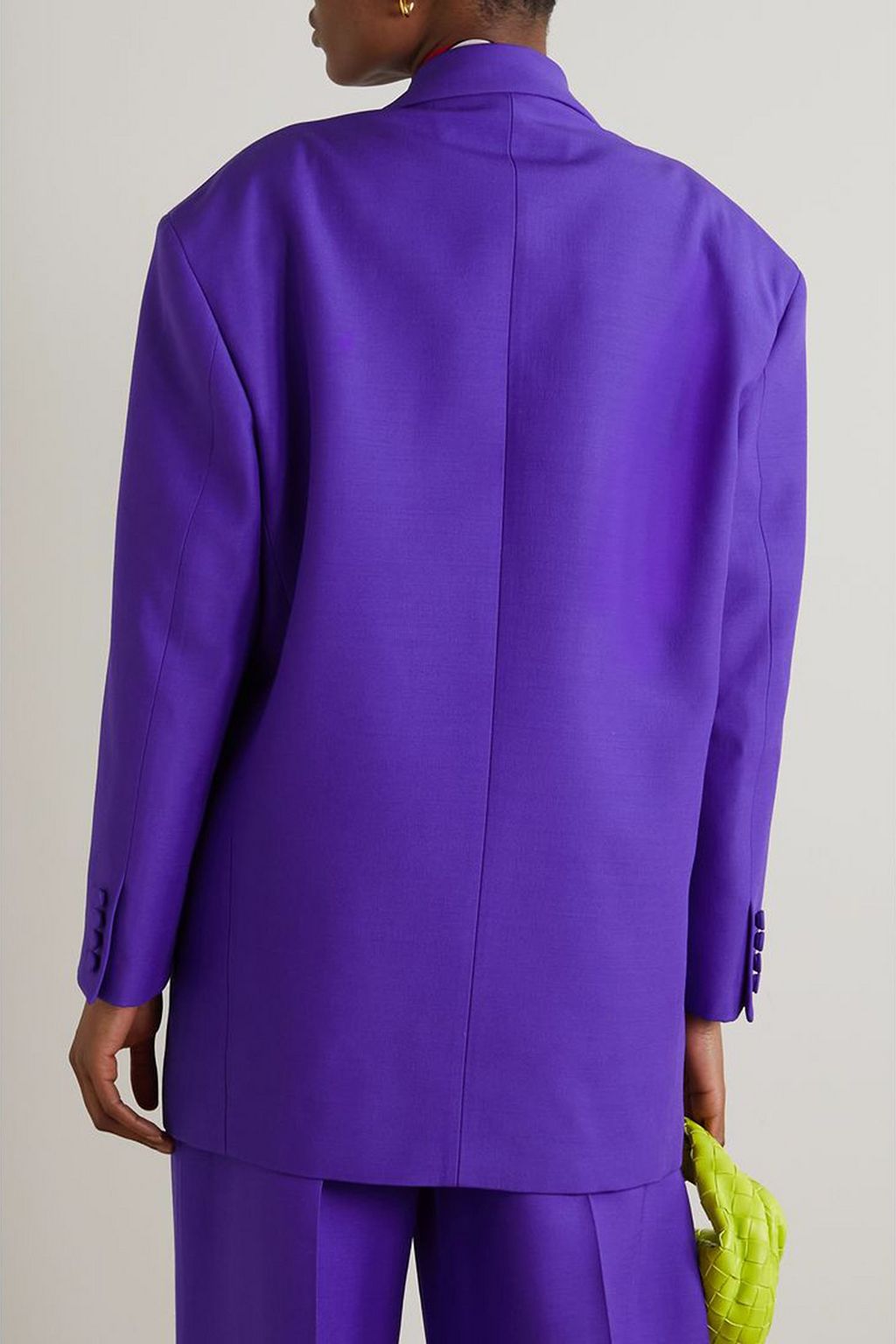 VALENTINO GARAVANI Oversized double-breasted wool and silk-blend crepe blazer