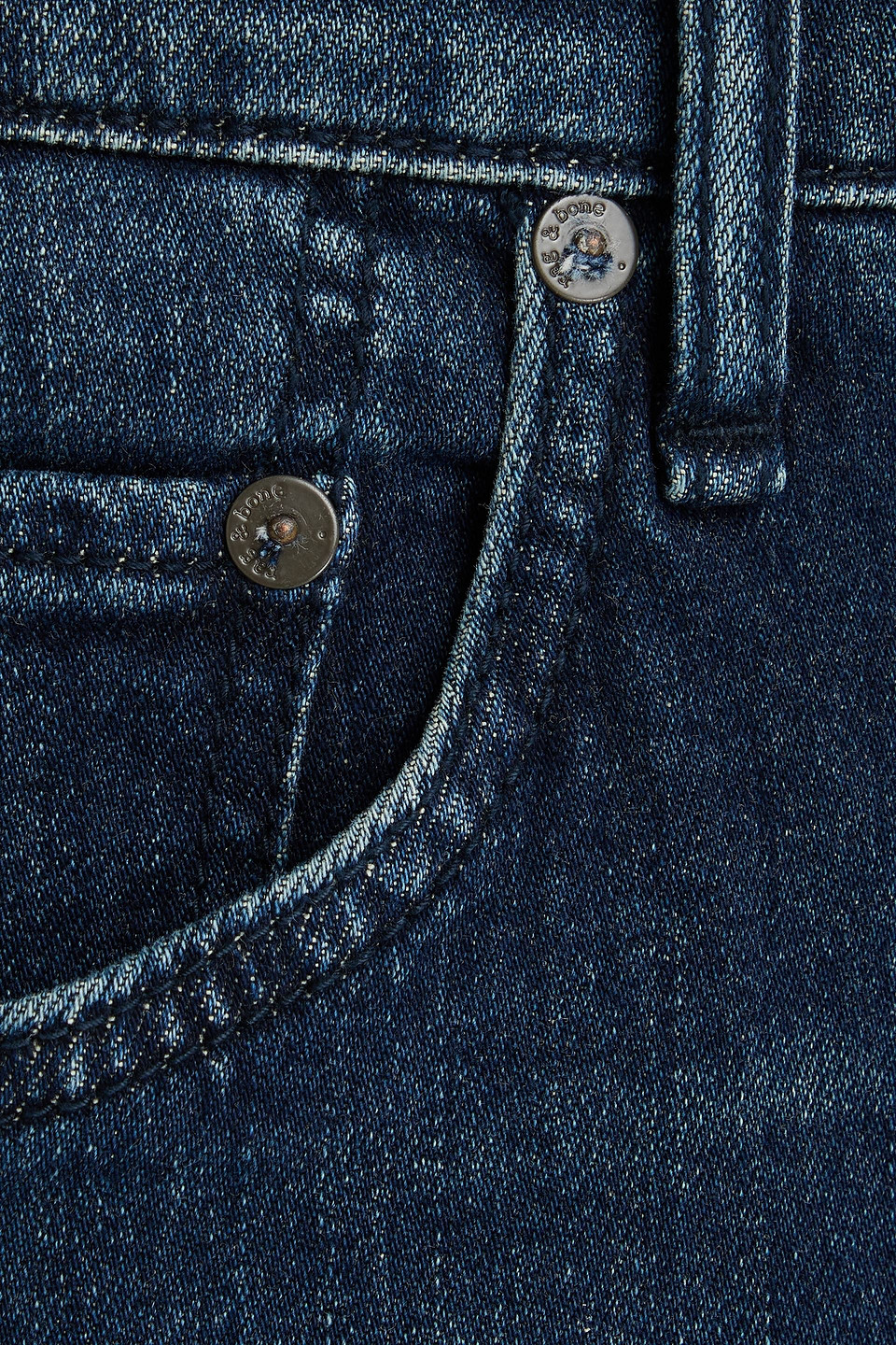 Rag & Bone Fit 4 Authentic Stretch Whiskered Denim Jeans In Dark Denim