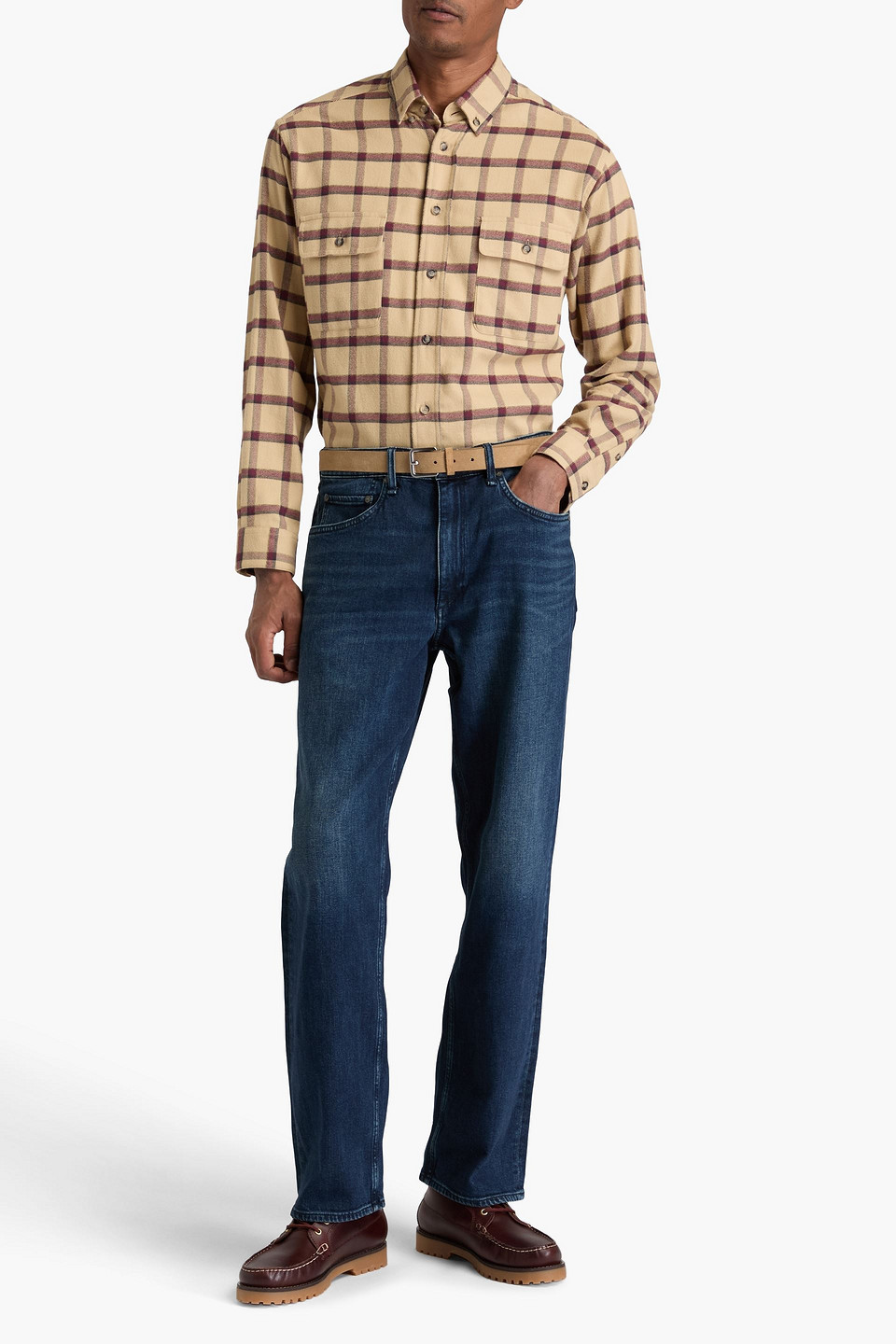 Rag & Bone Fit 4 Authentic Stretch Whiskered Denim Jeans In Dark Denim