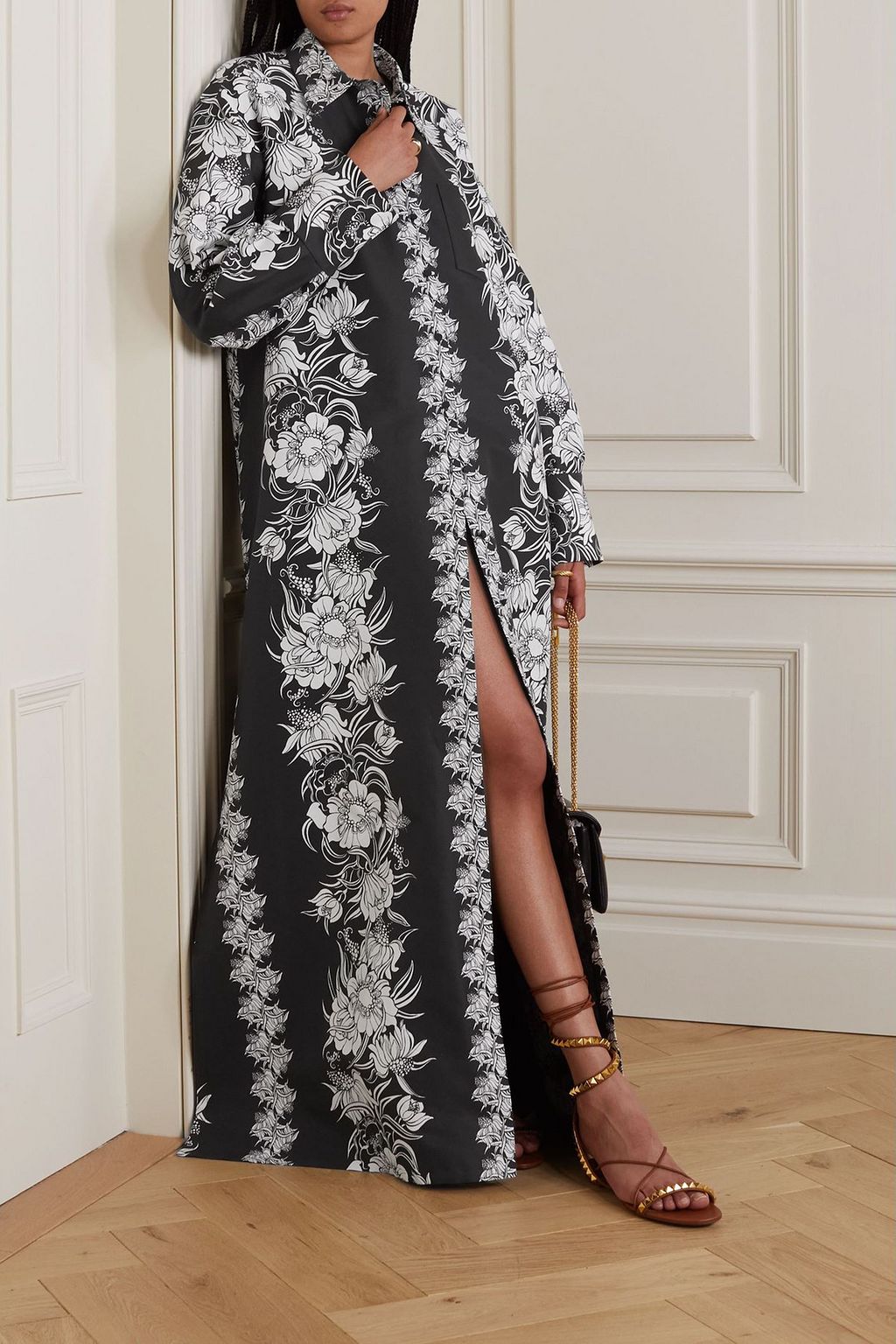 VALENTINO GARAVANI Floral-print cotton and silk-blend faille gown