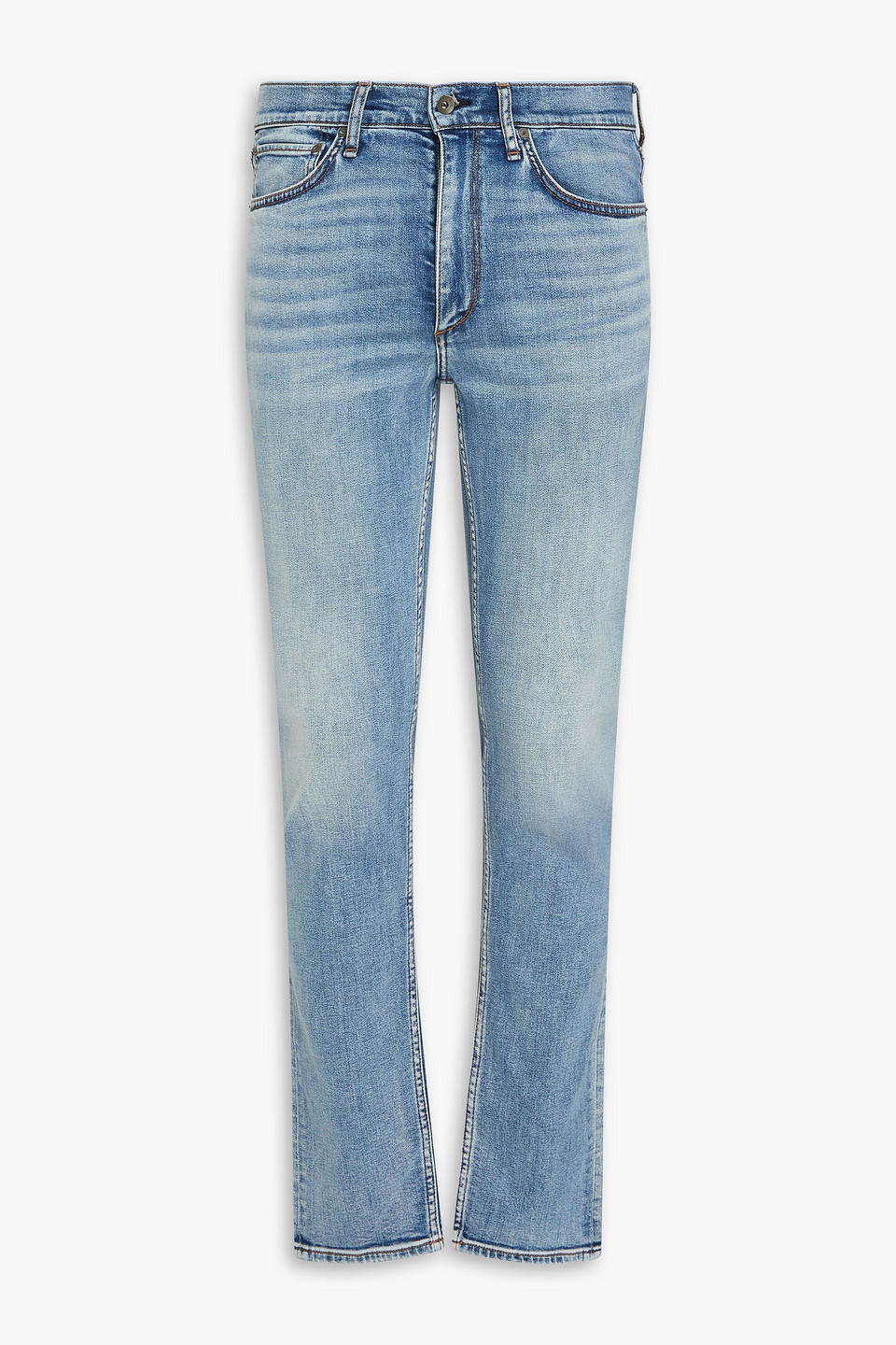 Rag & Bone Fit 2 Authentic Stretch Whiskered Denim Jeans In Mid Denim