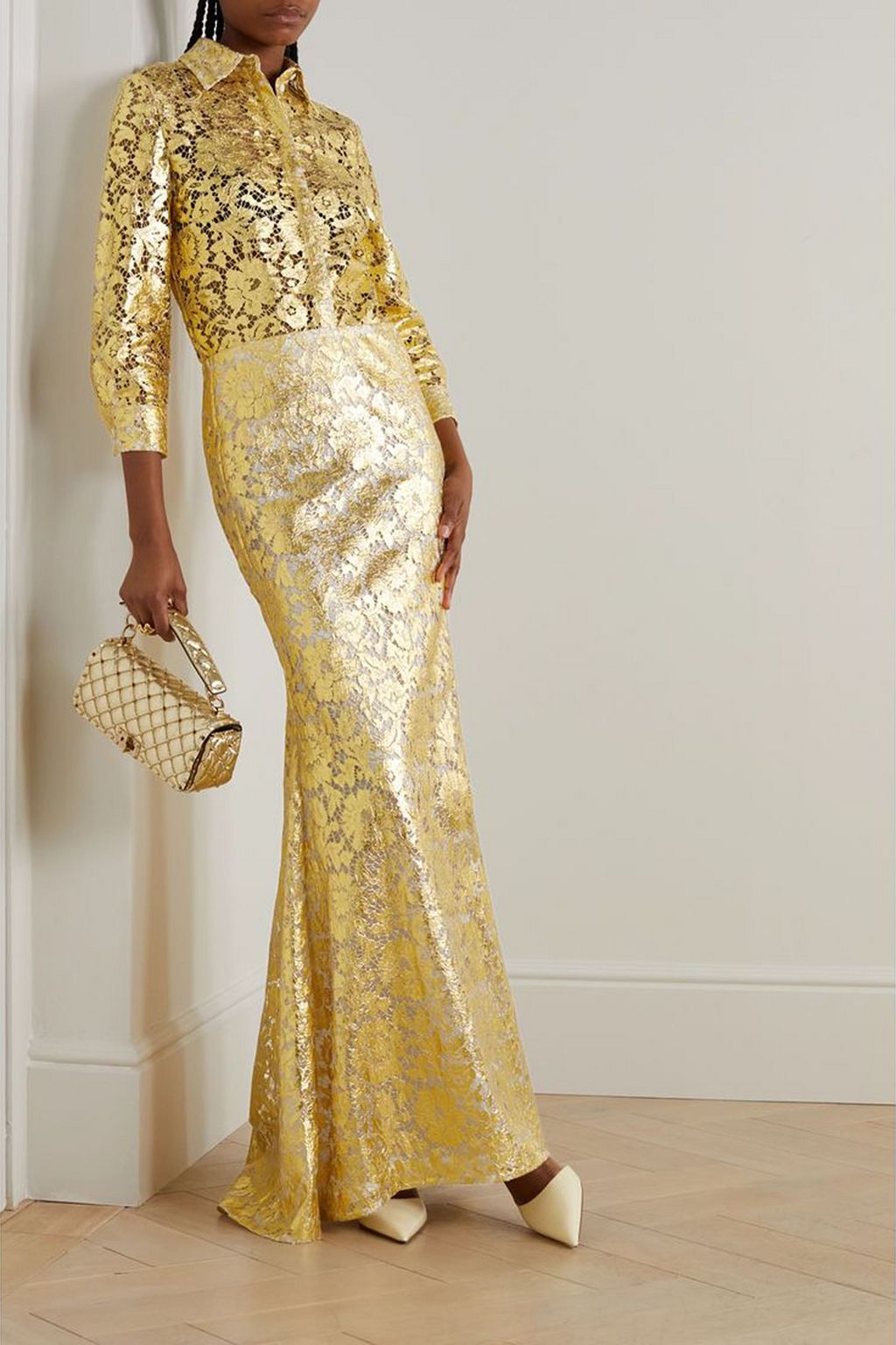 VALENTINO GARAVANI Metallic lace shirt