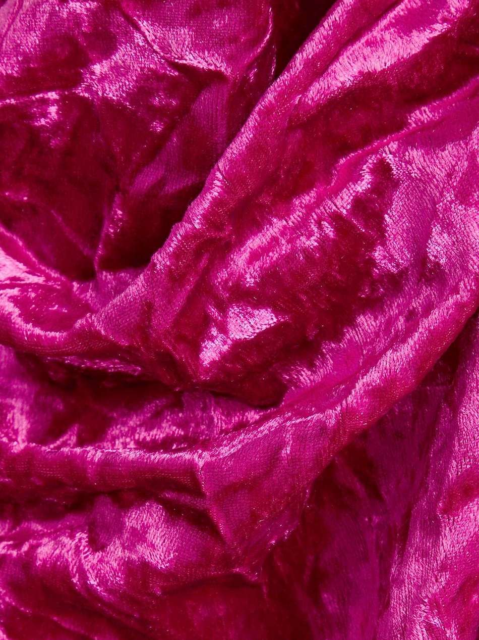 ruched crushed-velvet mini dress