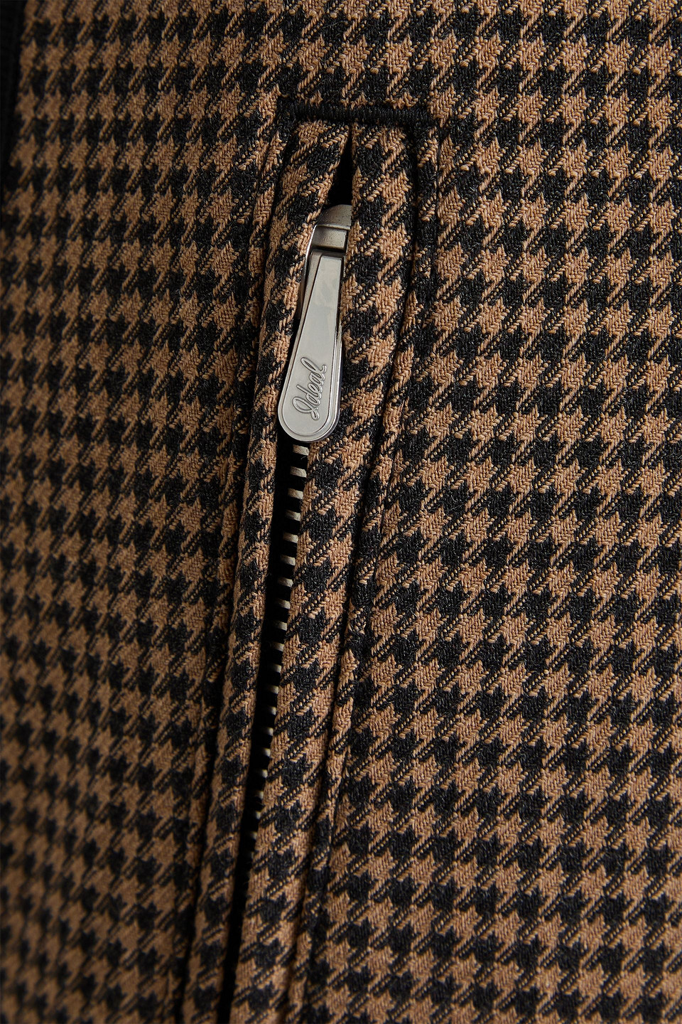 Rag & Bone Zander Houndstooth Wool-blend Twill Pants In Brown