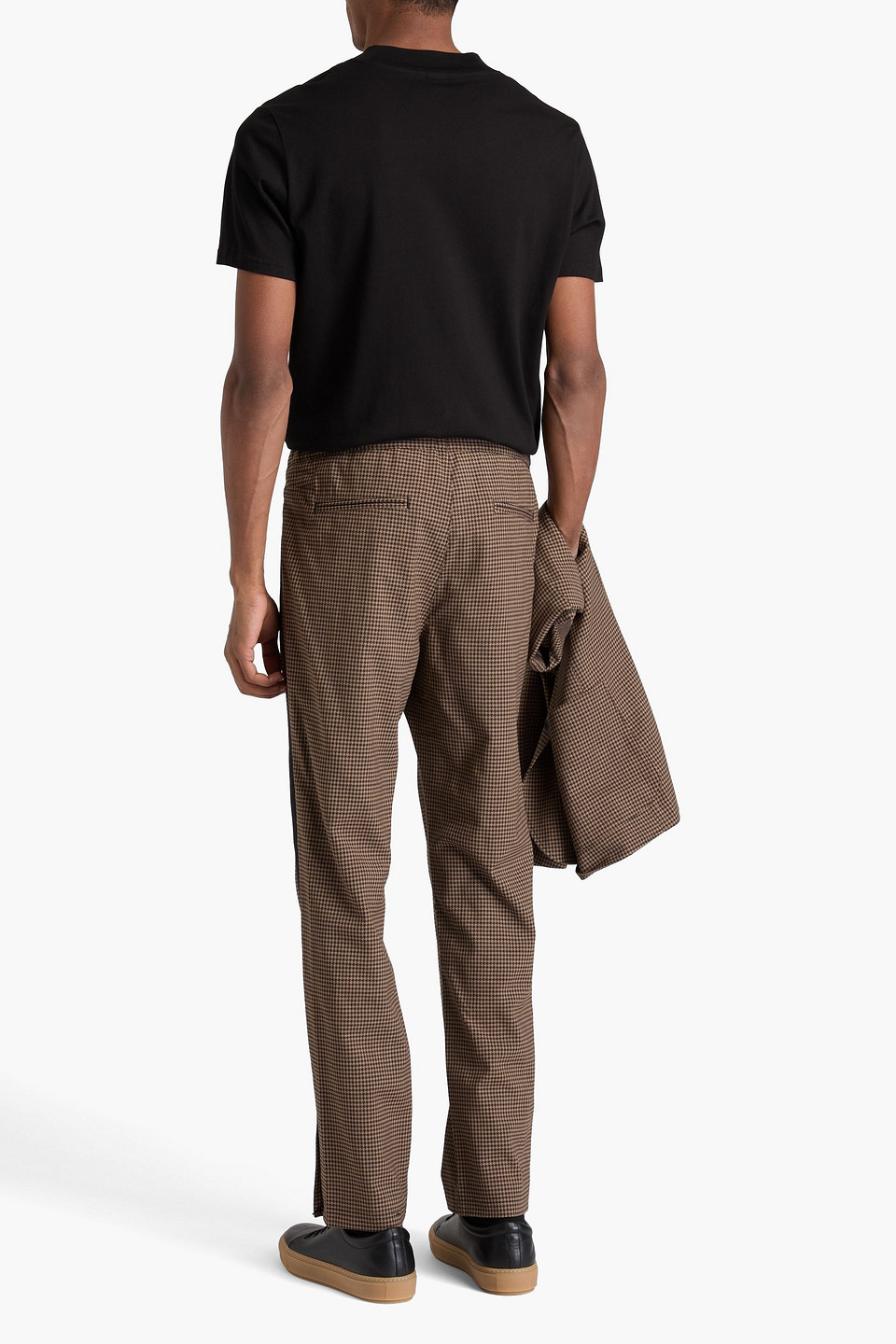Rag & Bone Zander Houndstooth Wool-blend Twill Pants In Brown