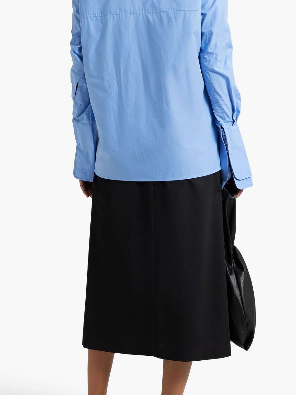 cotton-poplin wrap blouse