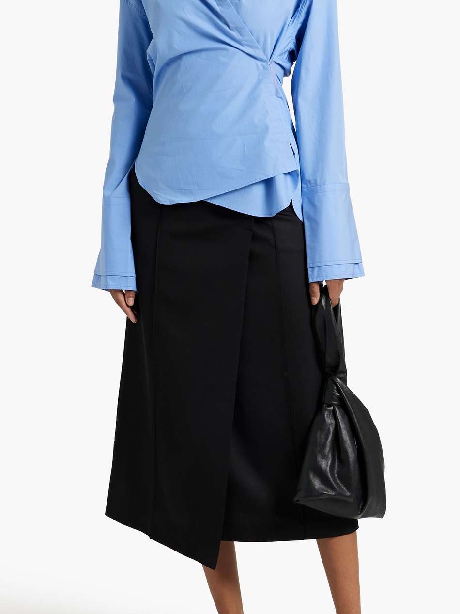 cotton-poplin wrap blouse