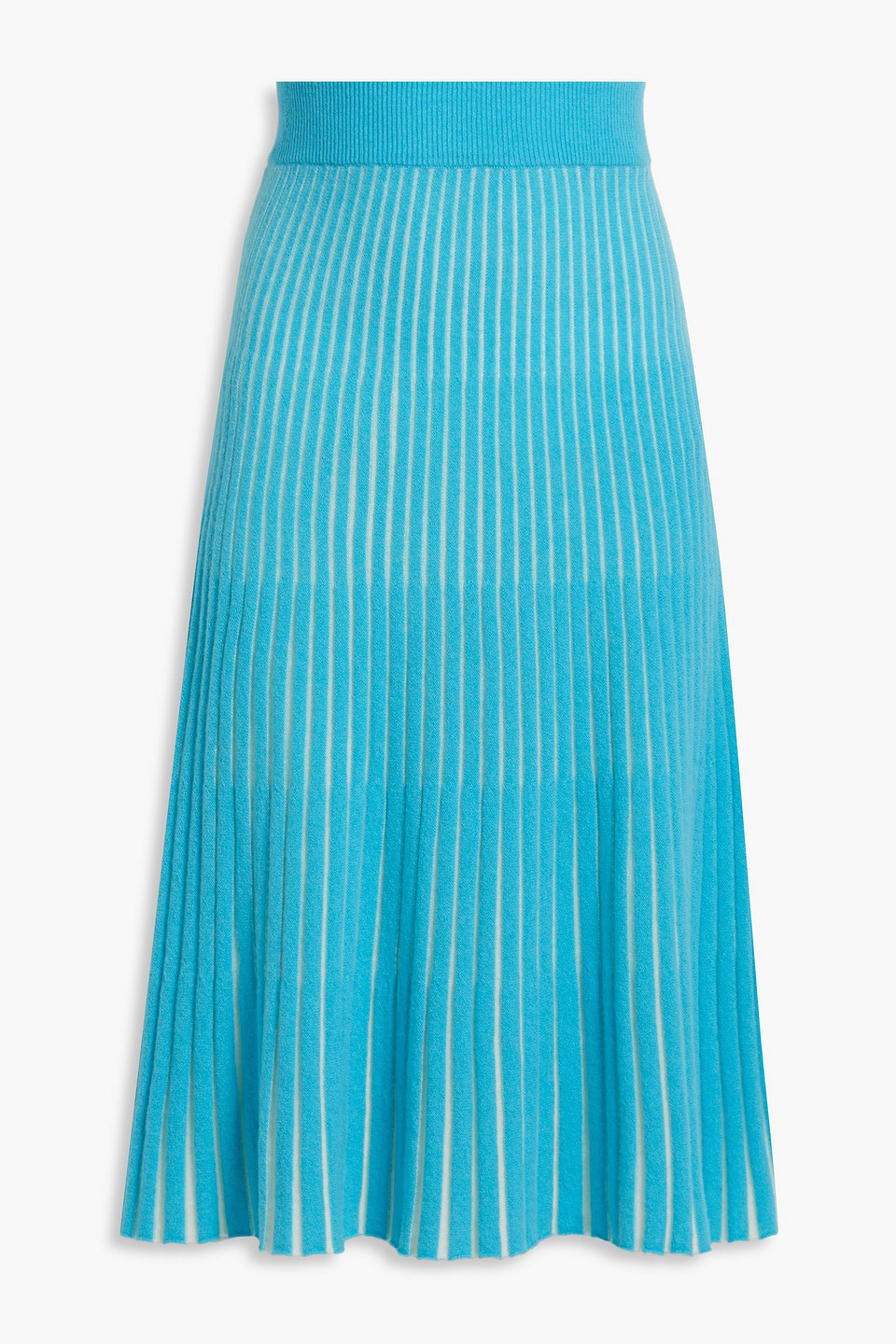 Lisa Yang Tiara Ribbed Cashmere Midi Skirt In Turquoise
