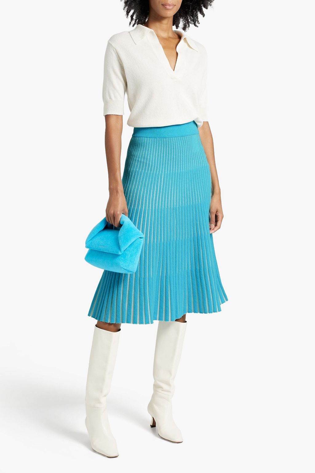 LISA YANG Tiara ribbed cashmere midi skirt
