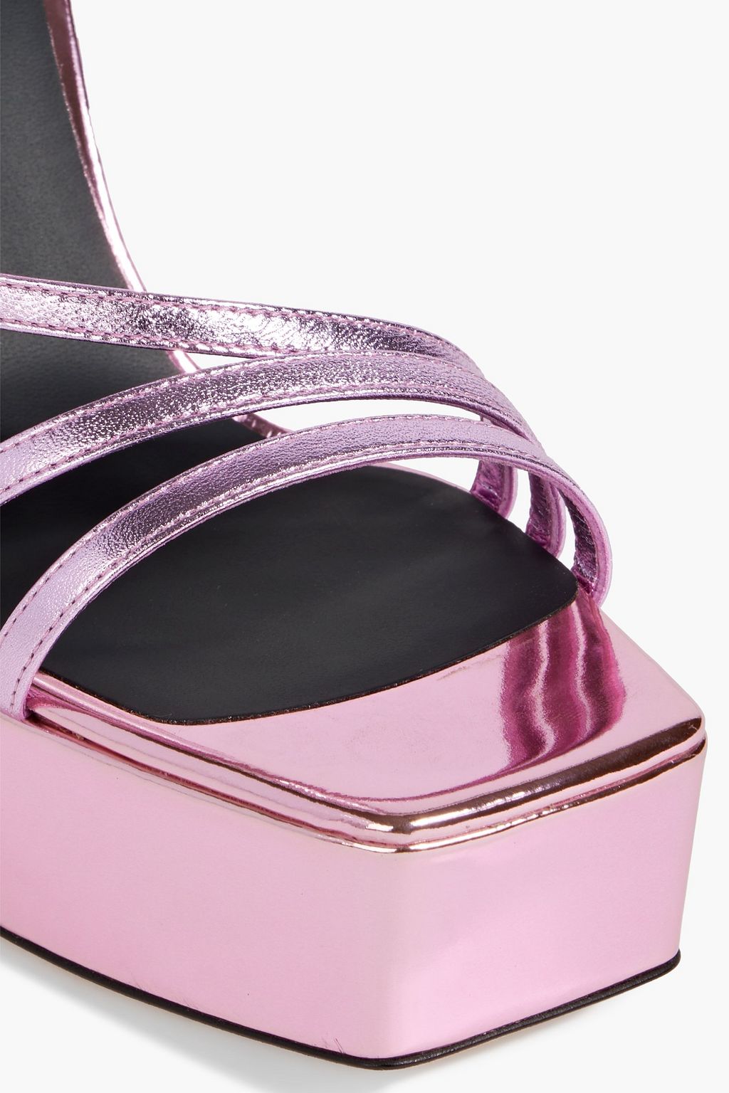 GIUSEPPE ZANOTTI Flavienne mirrored-leather platform sandals