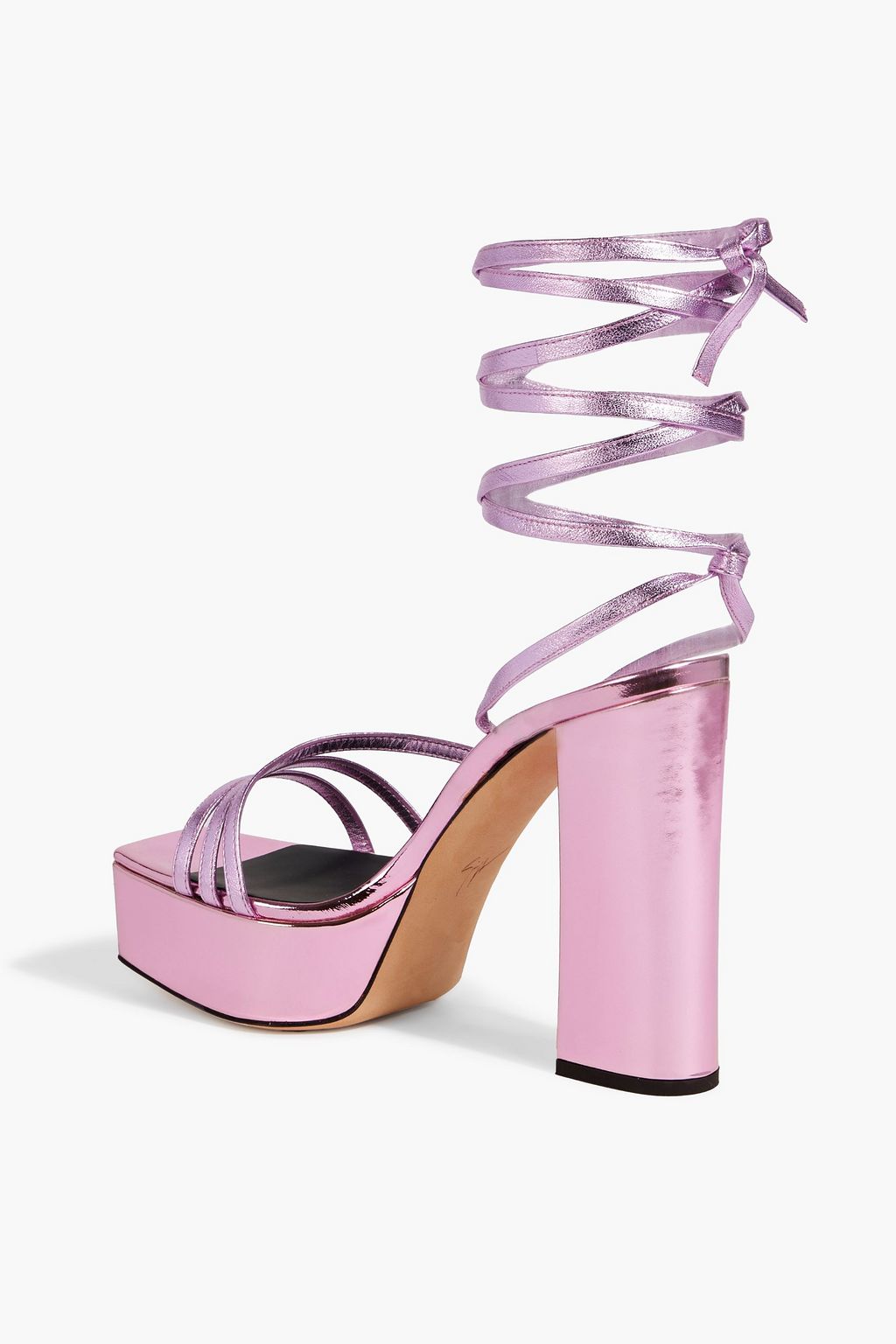 GIUSEPPE ZANOTTI Flavienne mirrored-leather platform sandals