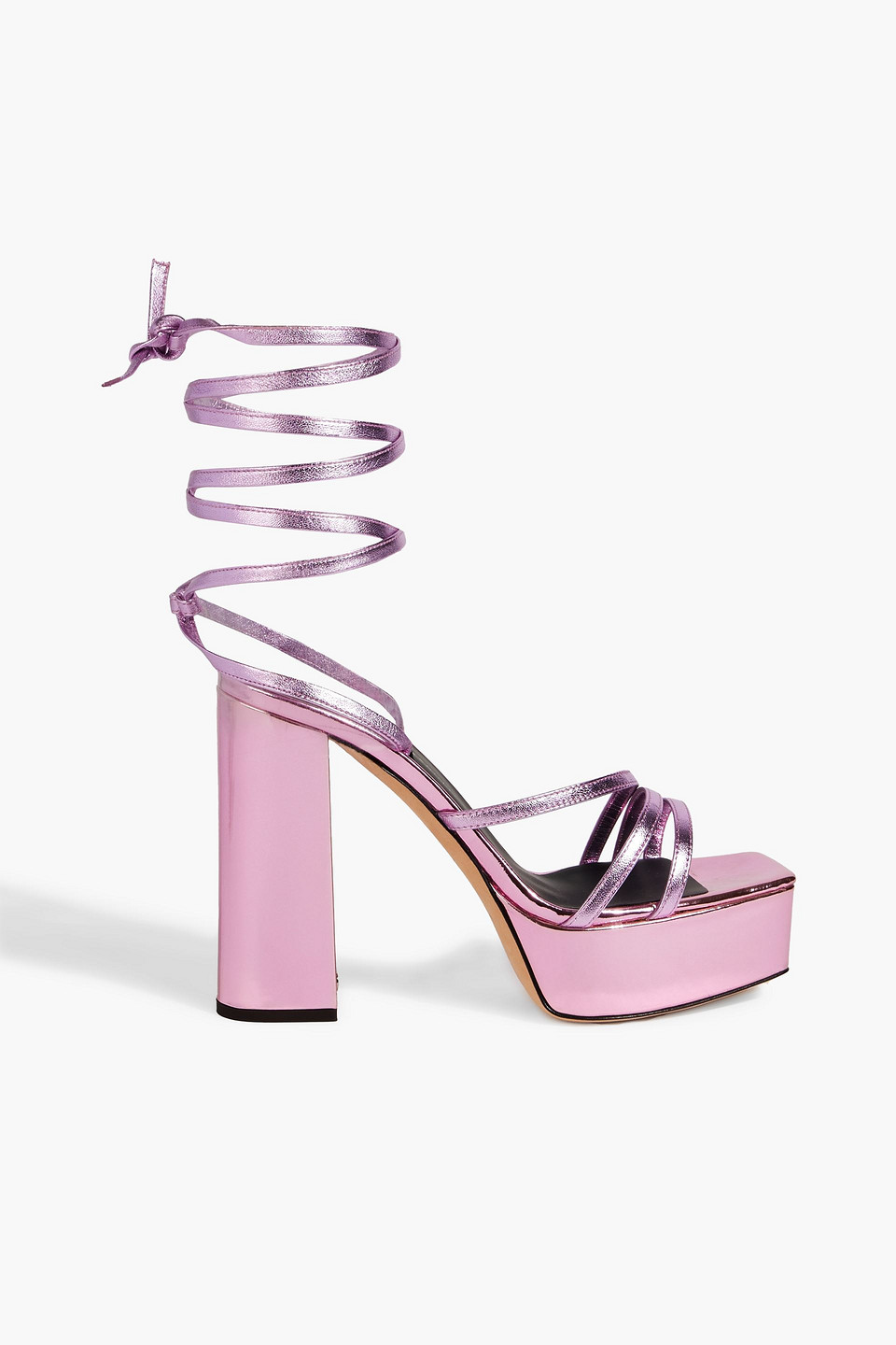 Giuseppe Zanotti Flavienne Mirrored-leather Platform Sandals In Pink