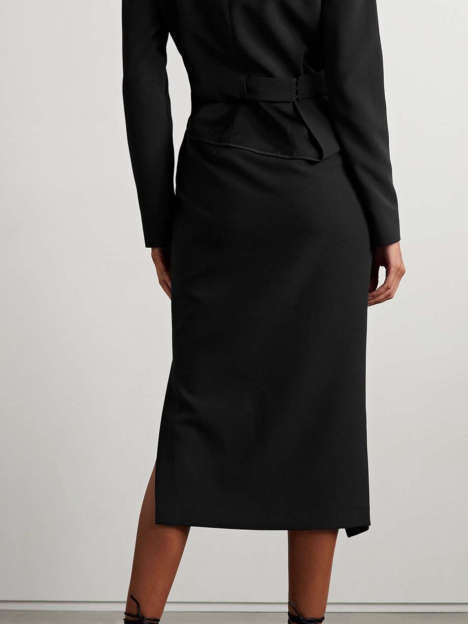 dalia draped cady midi dress