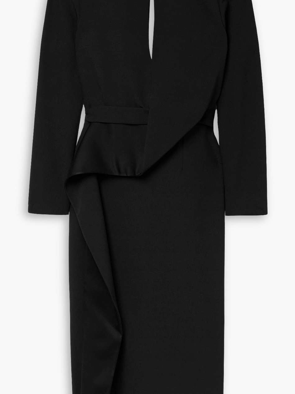 dalia draped cady midi dress