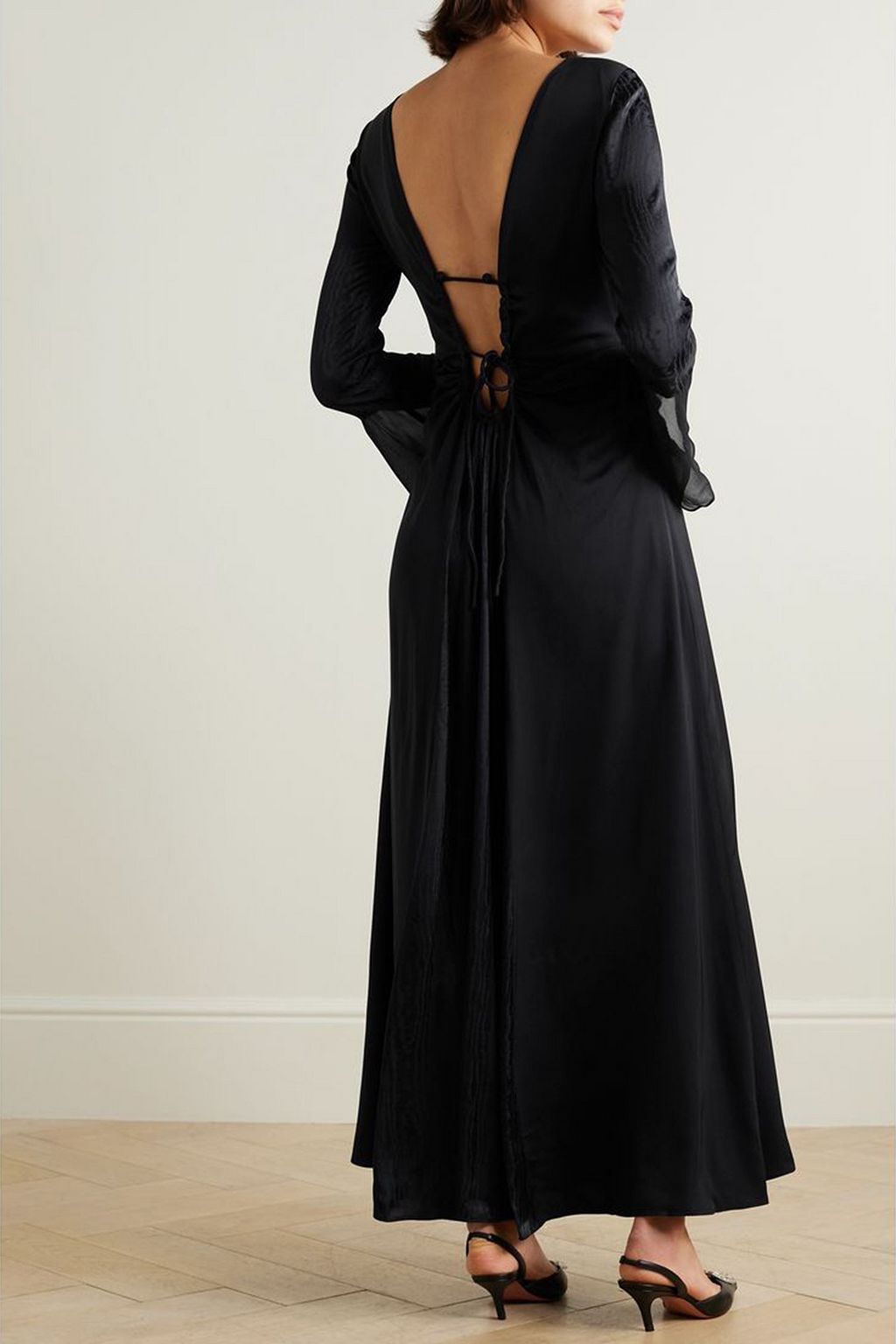 DIANE VON FURSTENBERG Suparna cutout crepe de chine, satin-jacquard and chiffon maxi dress