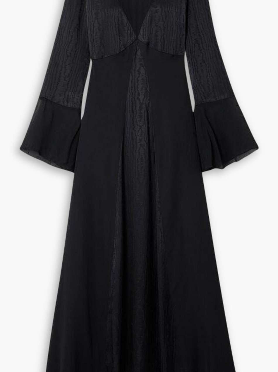 suparna cutout crepe de chine, satin-jacquard and chiffon maxi dress