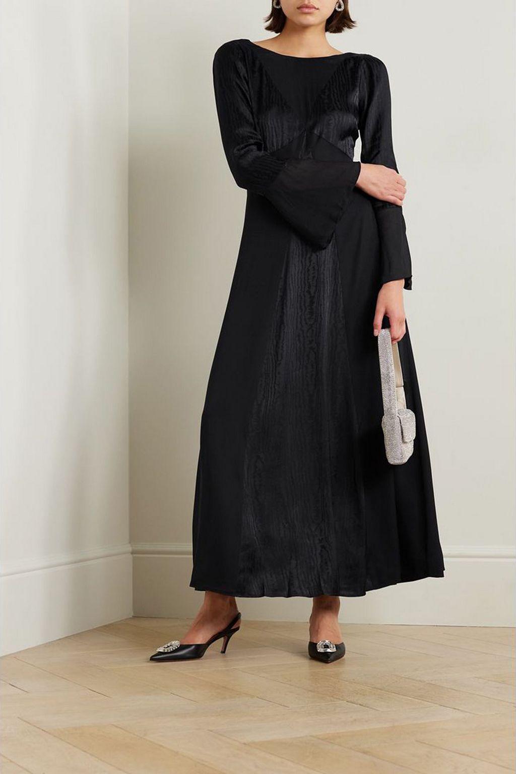 DIANE VON FURSTENBERG Suparna cutout crepe de chine, satin-jacquard and chiffon maxi dress
