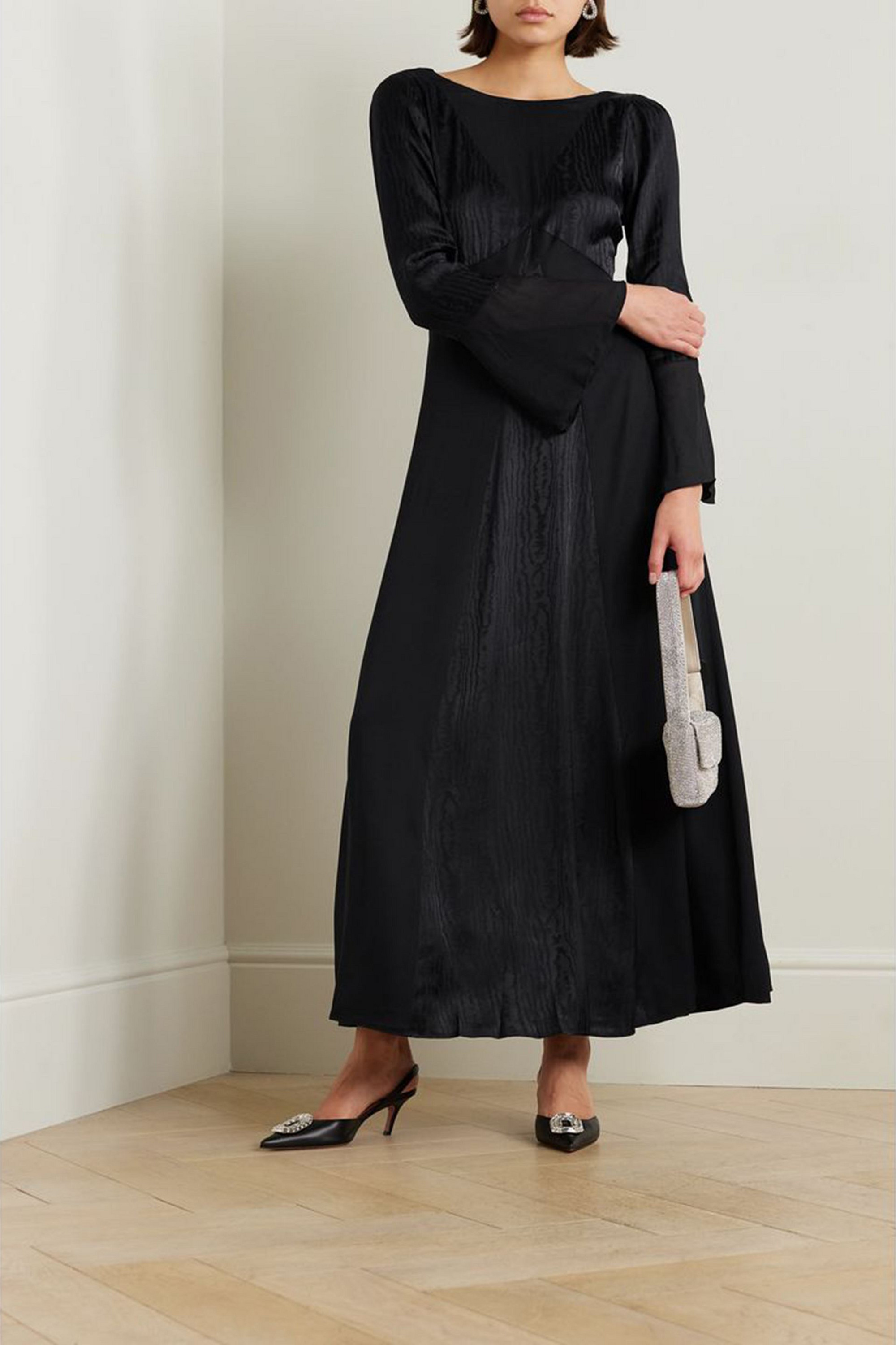 Diane von Furstenberg Suparna cutout crepe de chine, satin-jacquard and chiffon maxi dress