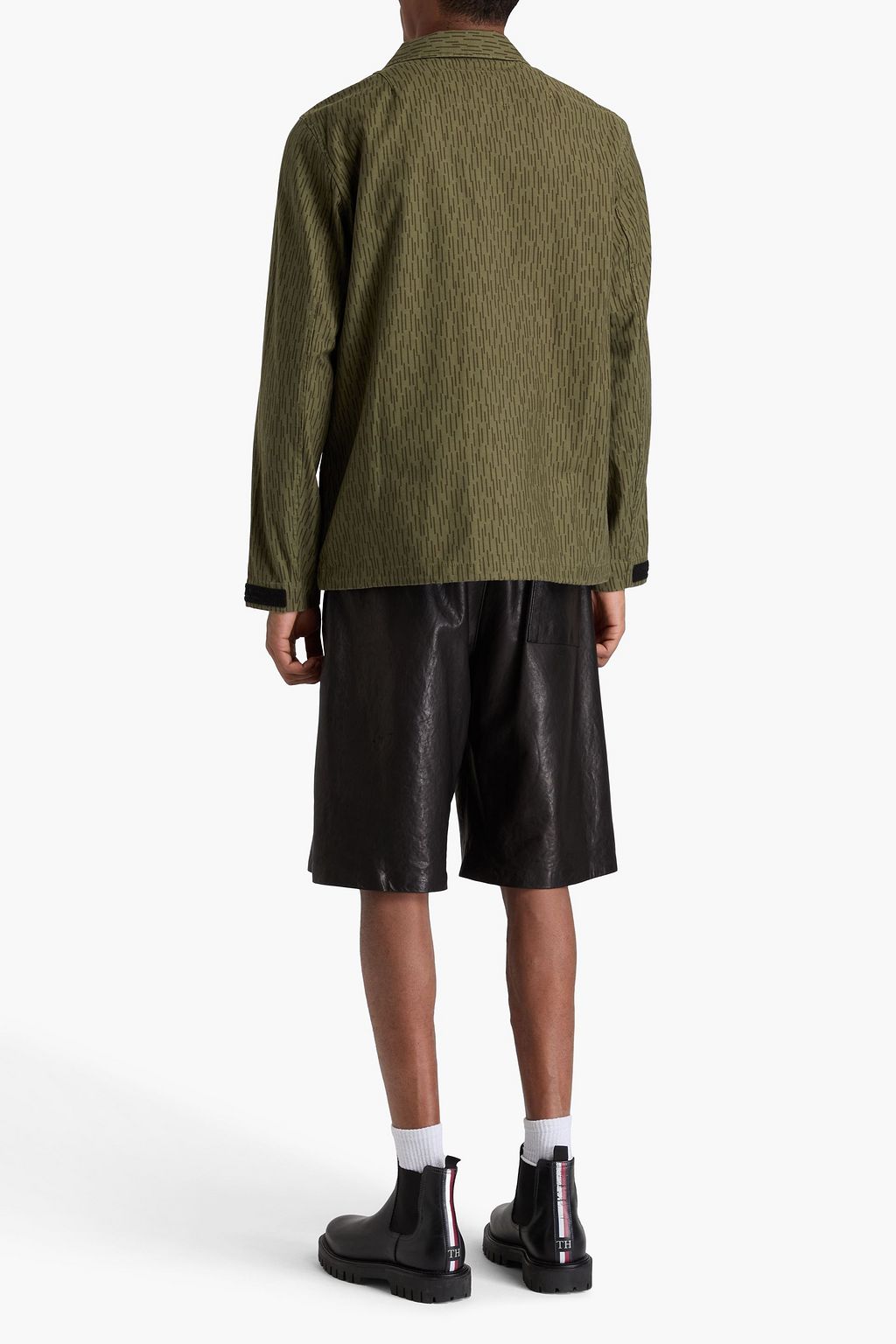 RAG & BONE قميص خارجي "فلايت" من القطن مزين بطبعات