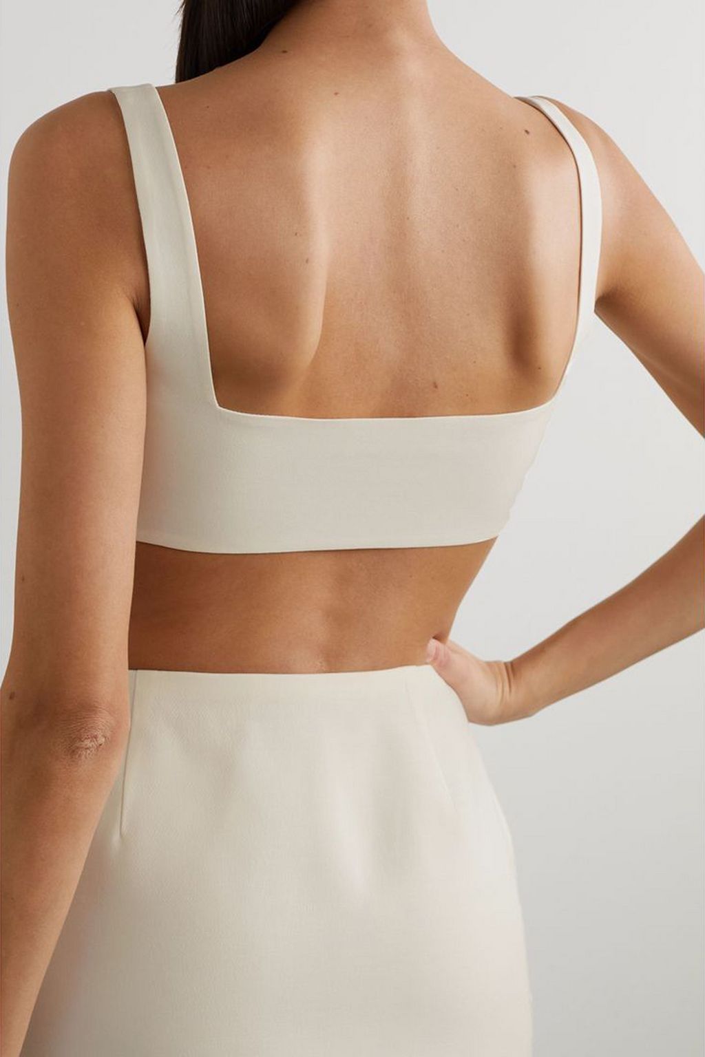 VALENTINO GARAVANI Appliquéd wool and silk-blend bralette