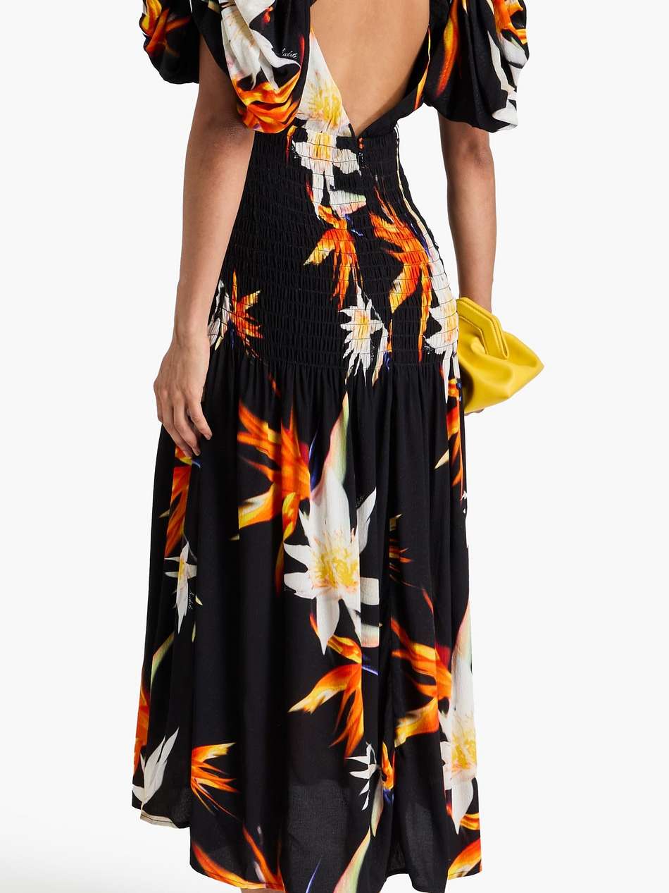 printed jacquard midi dress