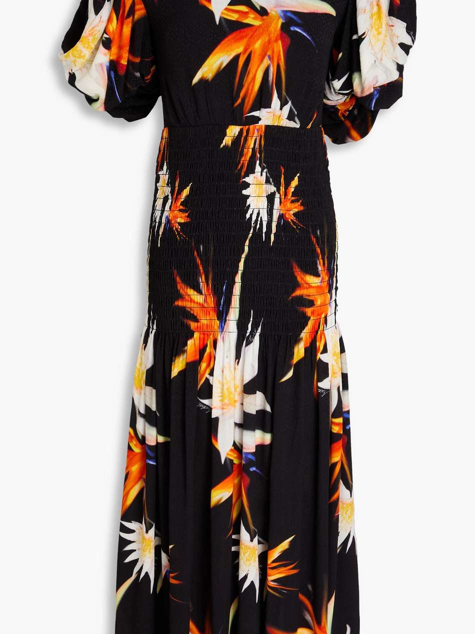 printed jacquard midi dress