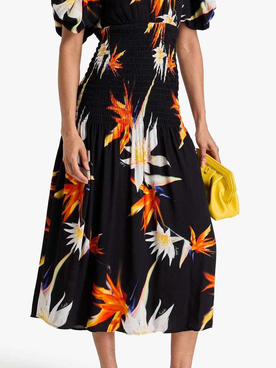 printed jacquard midi dress