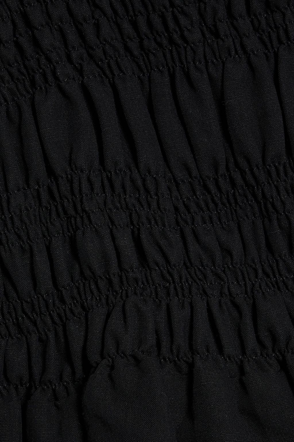RÓHE Shirred cotton and linen-blend top