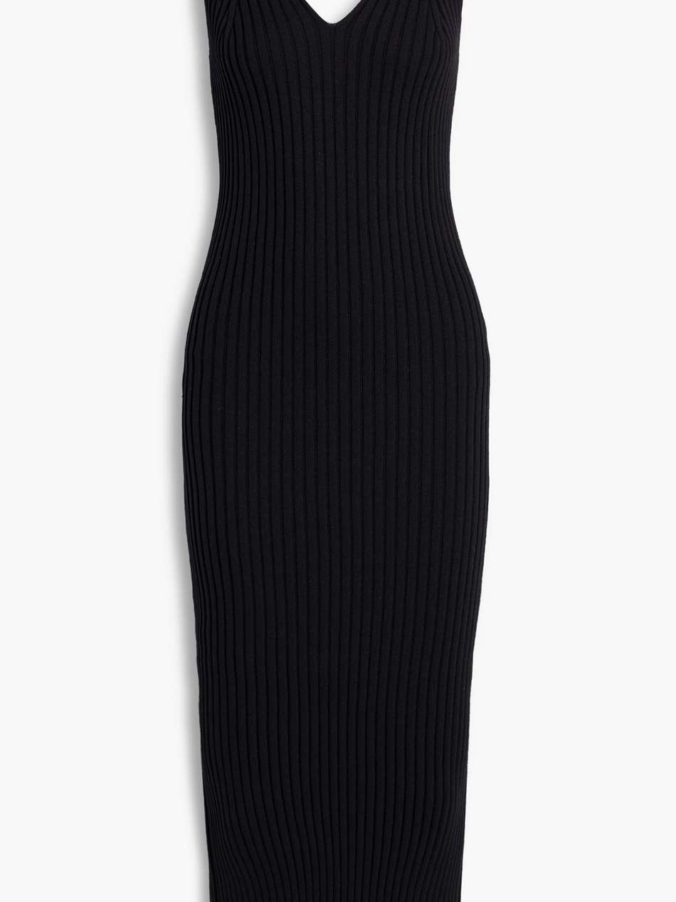 ribbed-knit midi dress
