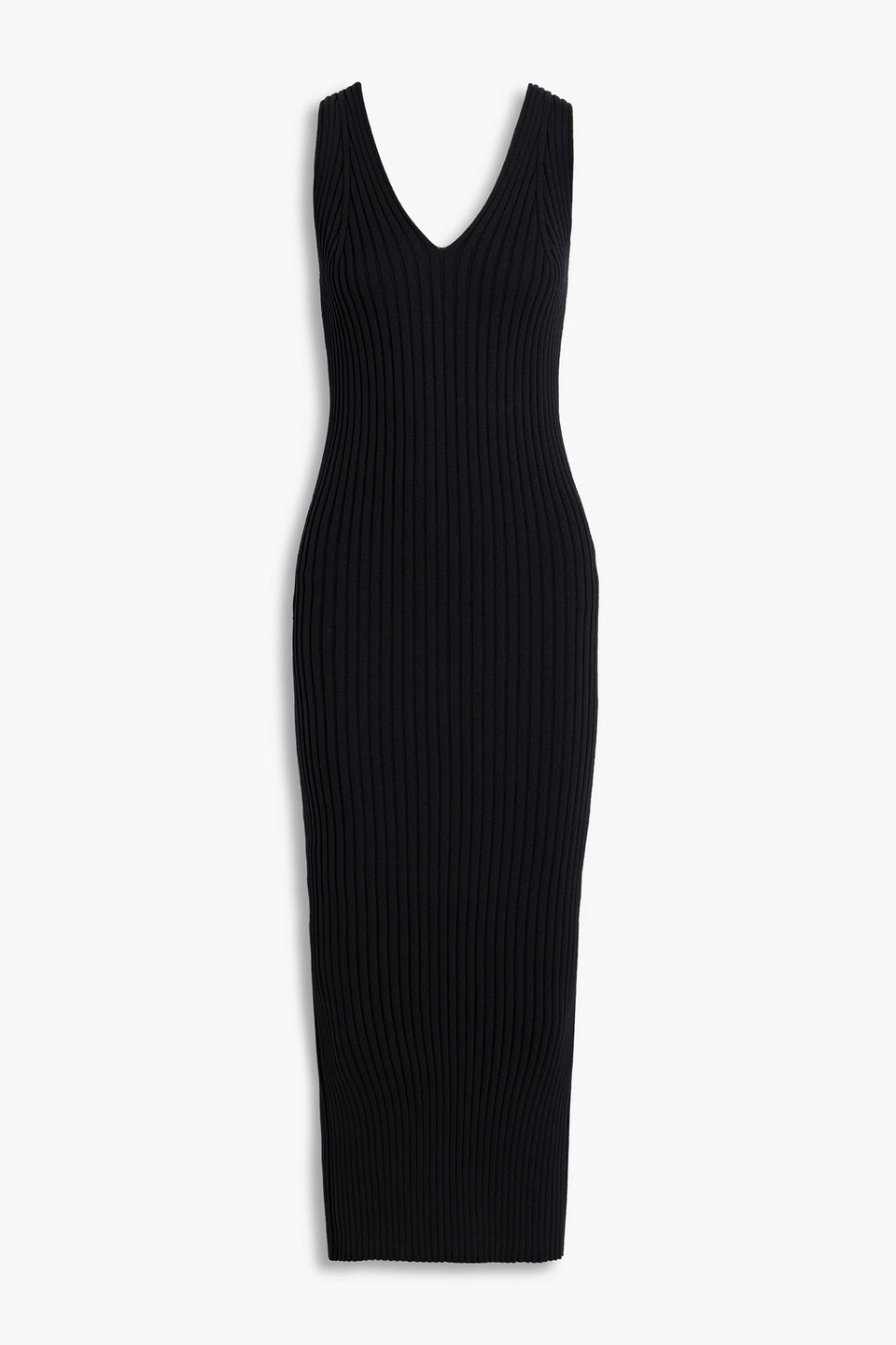Rohe Ribbed-knit Midi Dress In Black