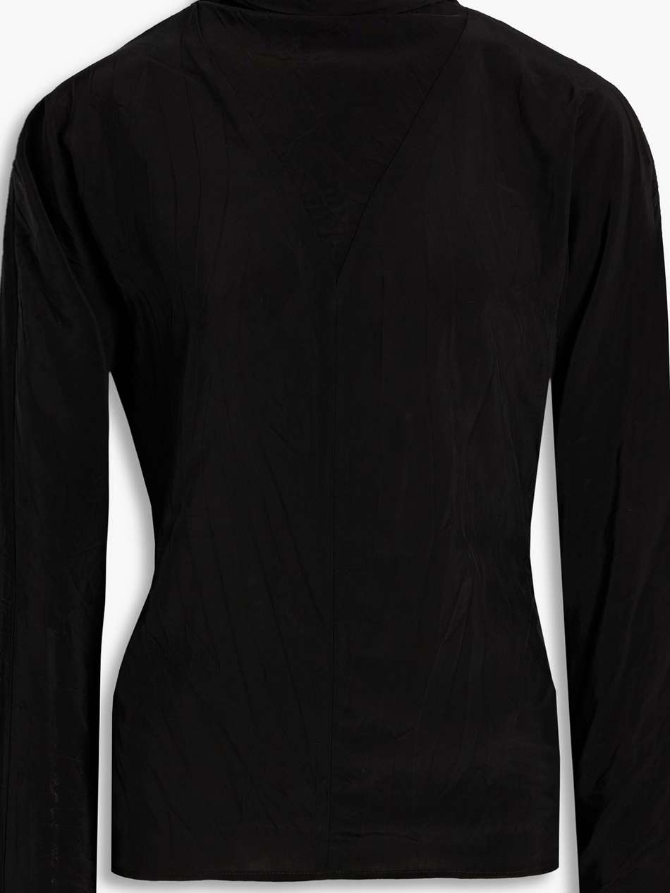 cutout woven turtleneck top