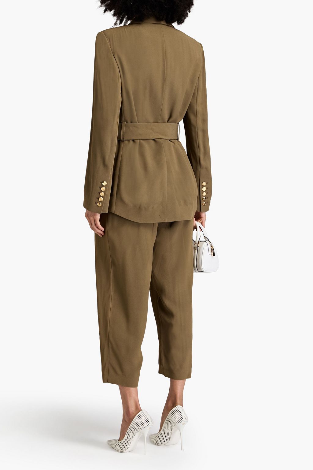 BALMAIN بليزر مصنوع من الكريب بصفين من الأزرار