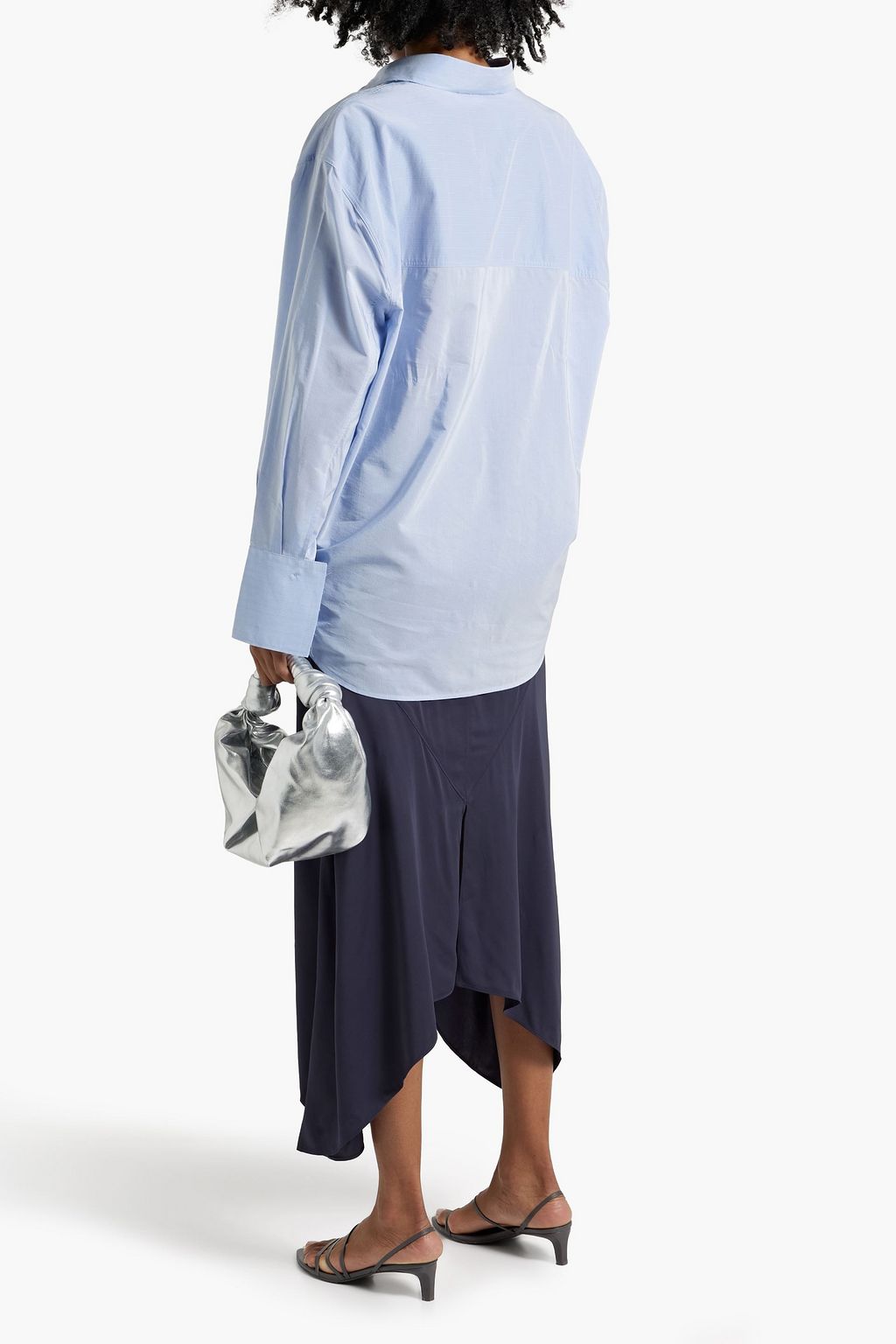 RÓHE Asymmetric satin-crepe midi skirt
