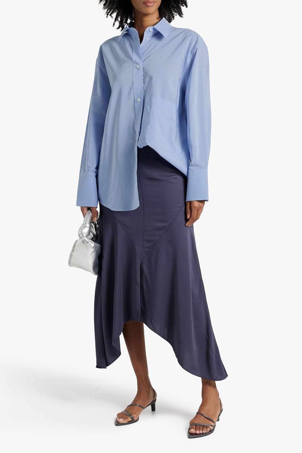 RÓHE Pinstriped cupro and cotton-blend poplin shirt