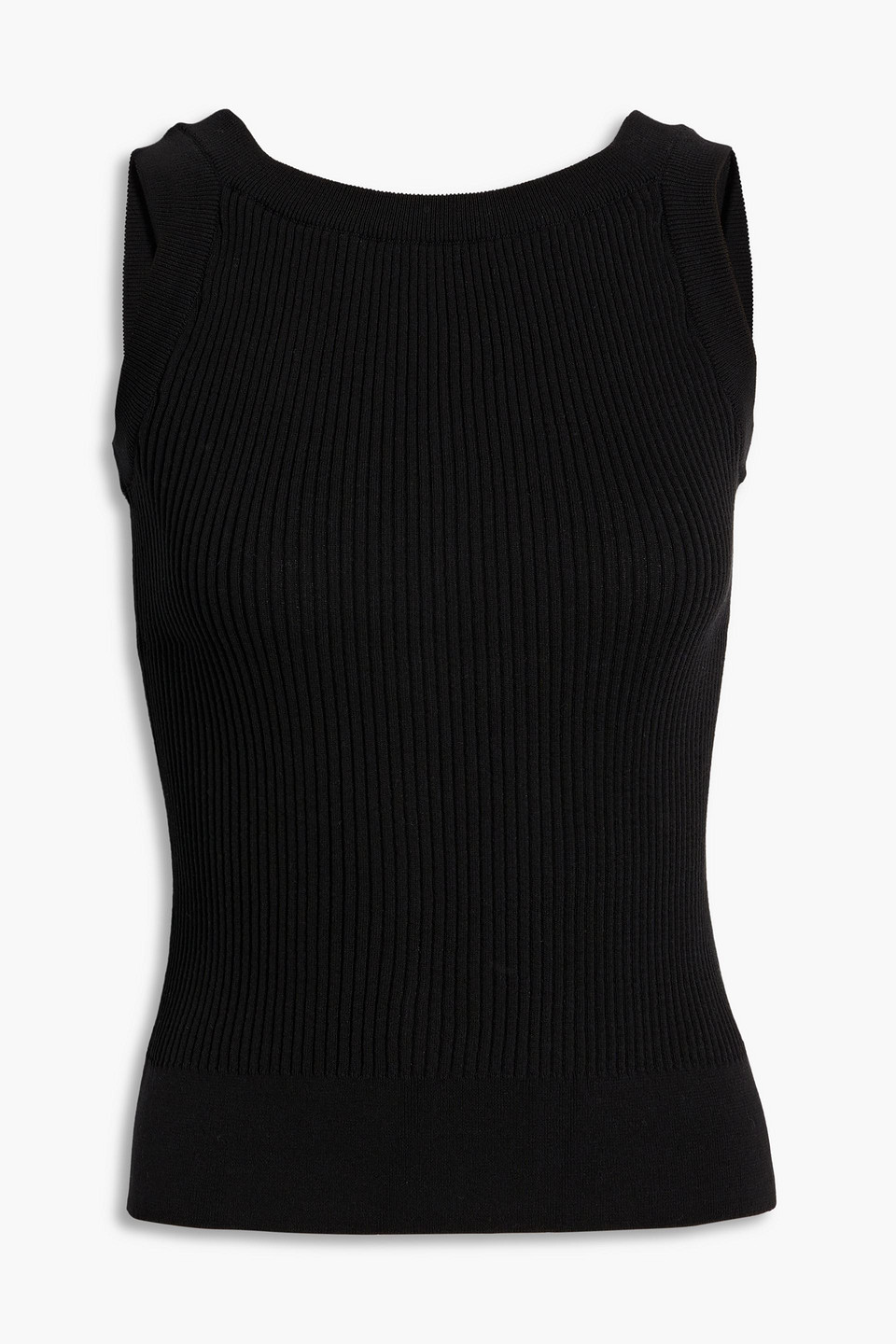 Le 17 Septembre Ribbed Stretch-cotton Jersey Tank In Black