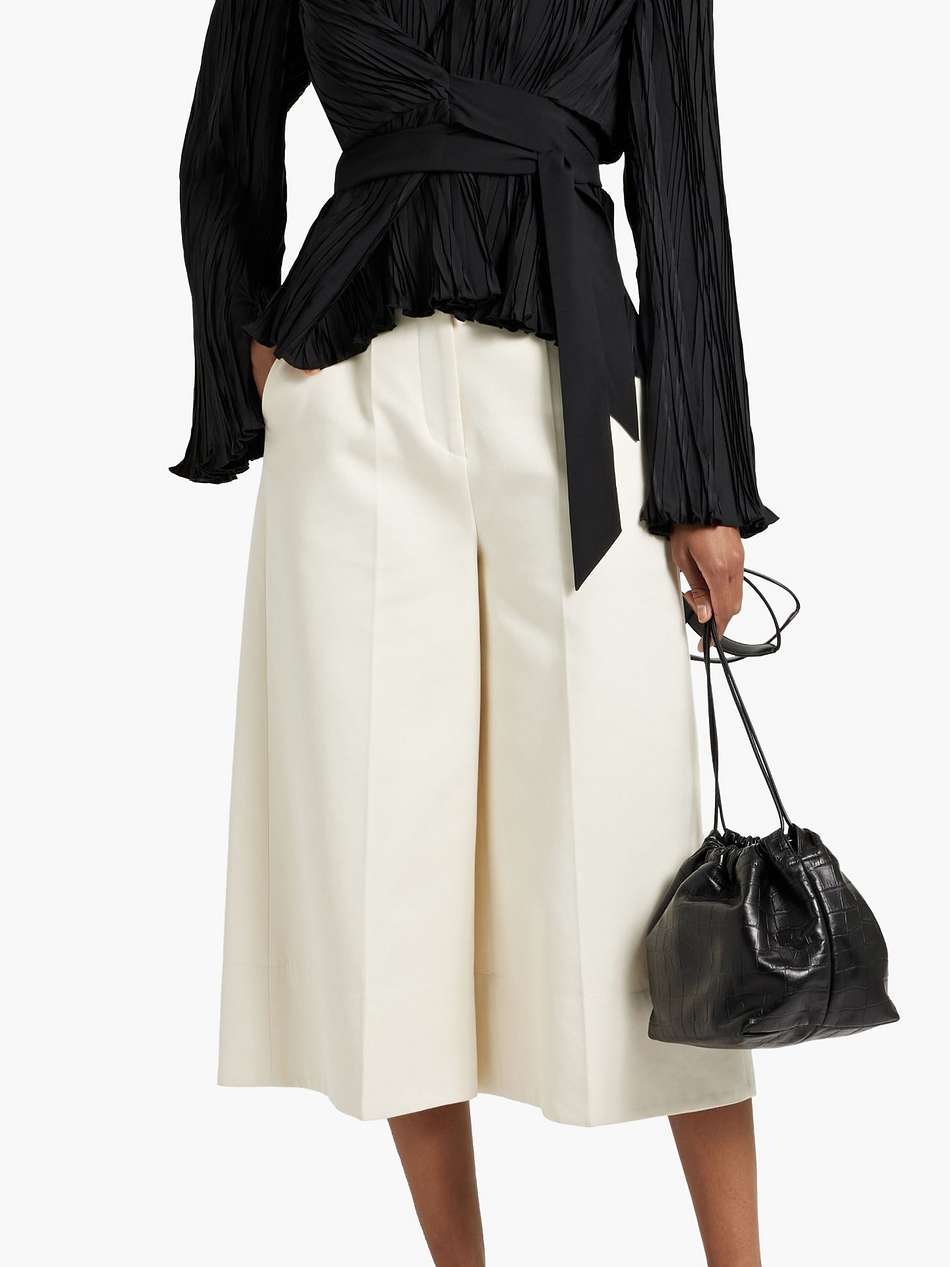 pleated crepe wrap top