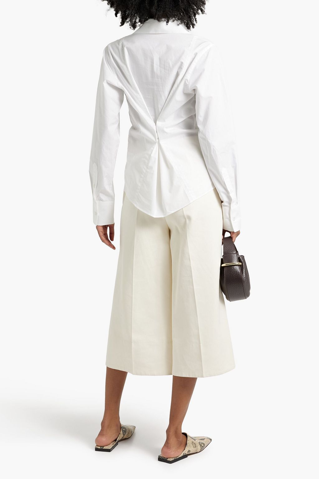 RÓHE Pintucked cotton-poplin shirt