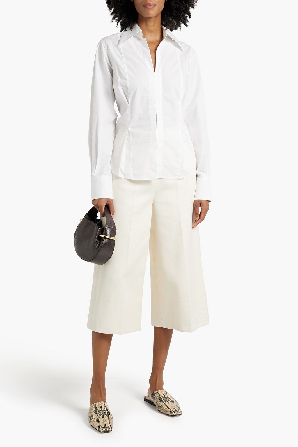 RÓHE Pintucked cotton-poplin shirt