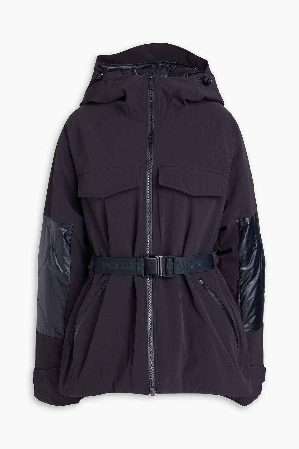 Holden Belted Hooded Ski Jacket In Black