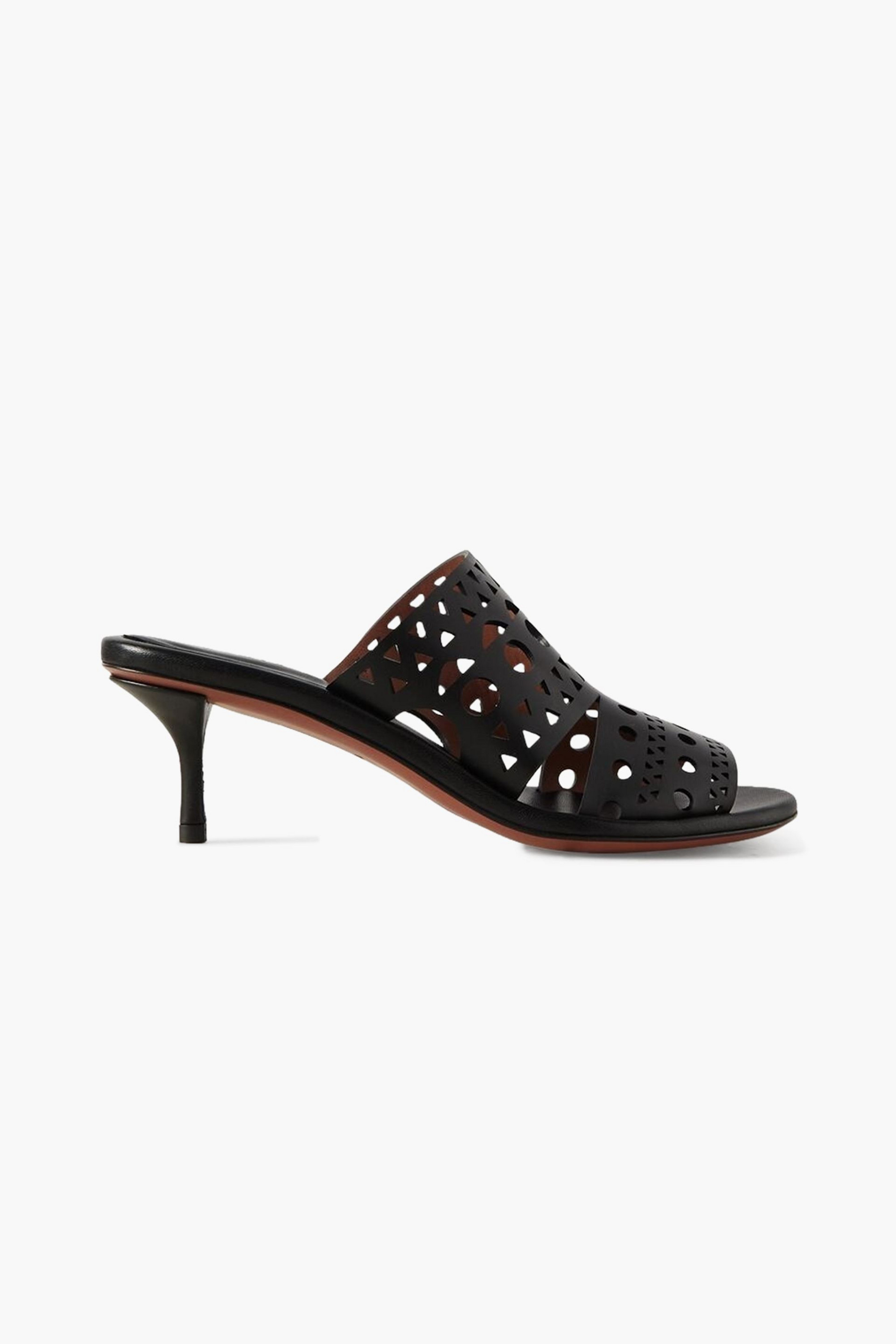 Alaïa 55 laser-cut leather mules