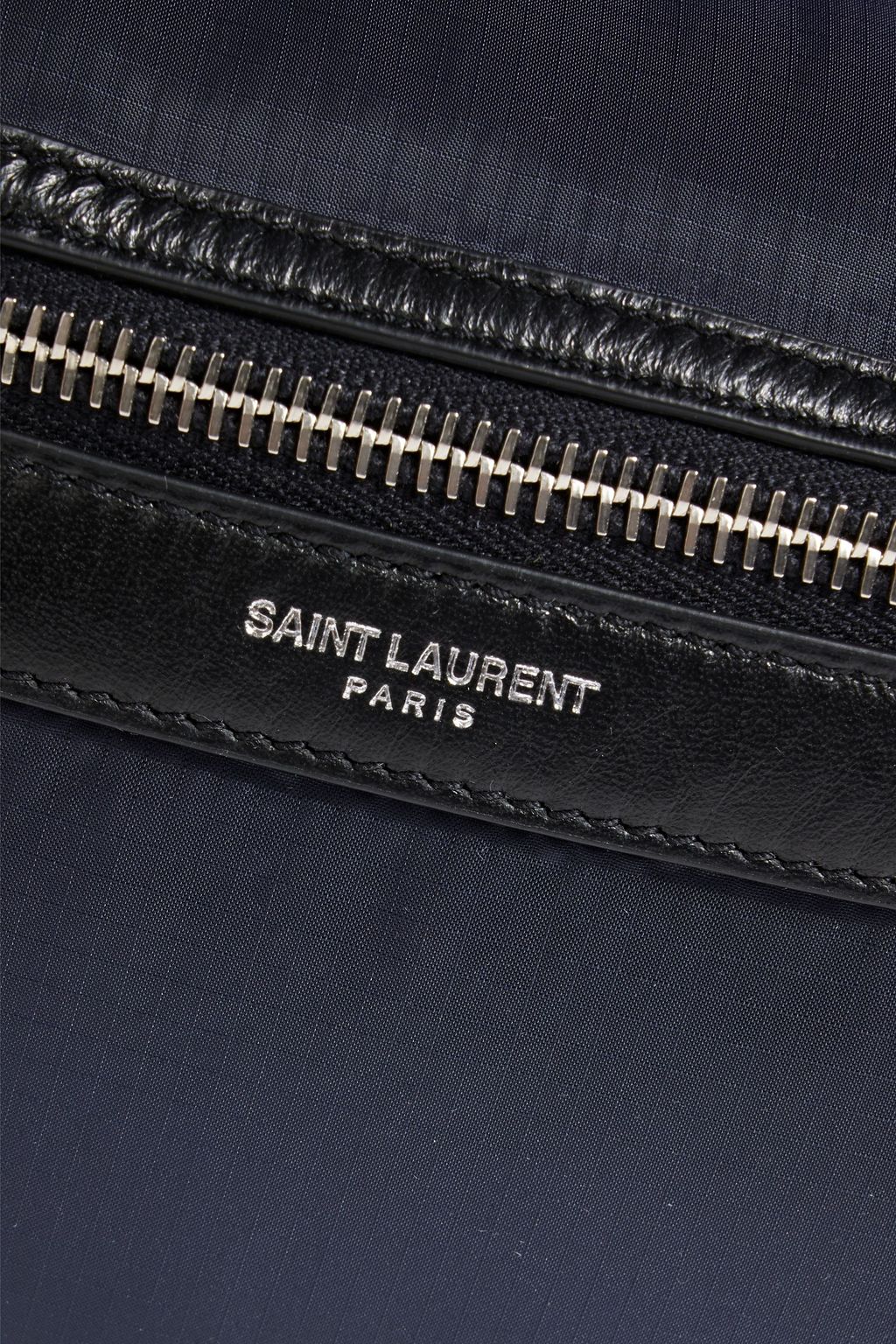 SAINT LAURENT Leather-trimmed shell backpack