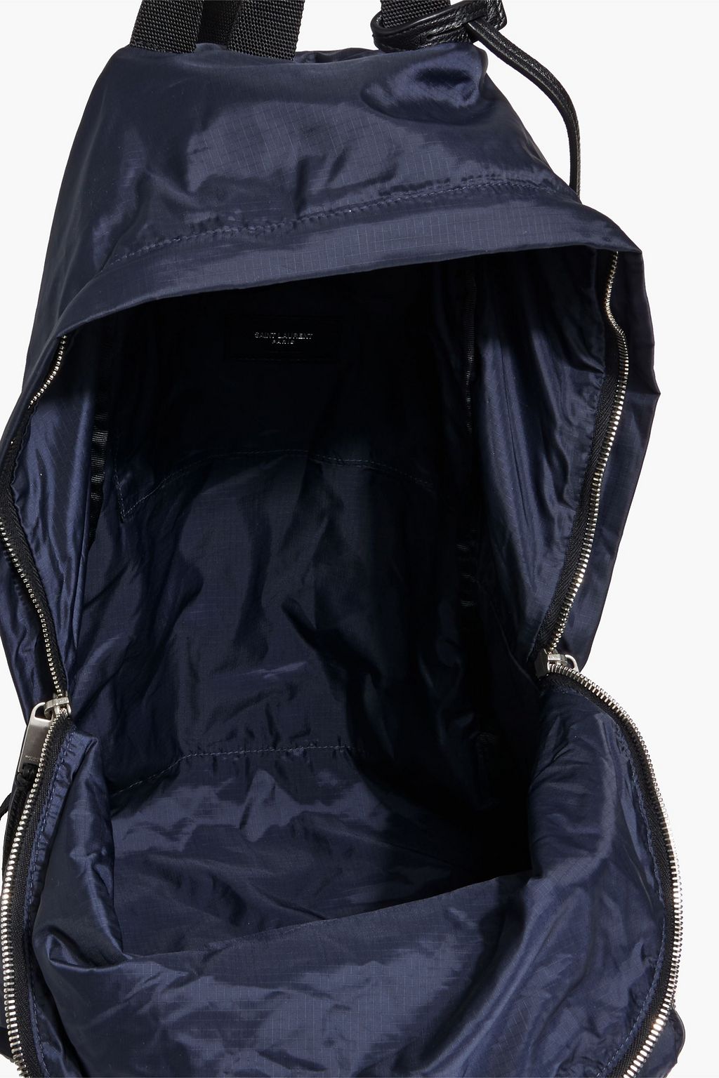 SAINT LAURENT Leather-trimmed shell backpack